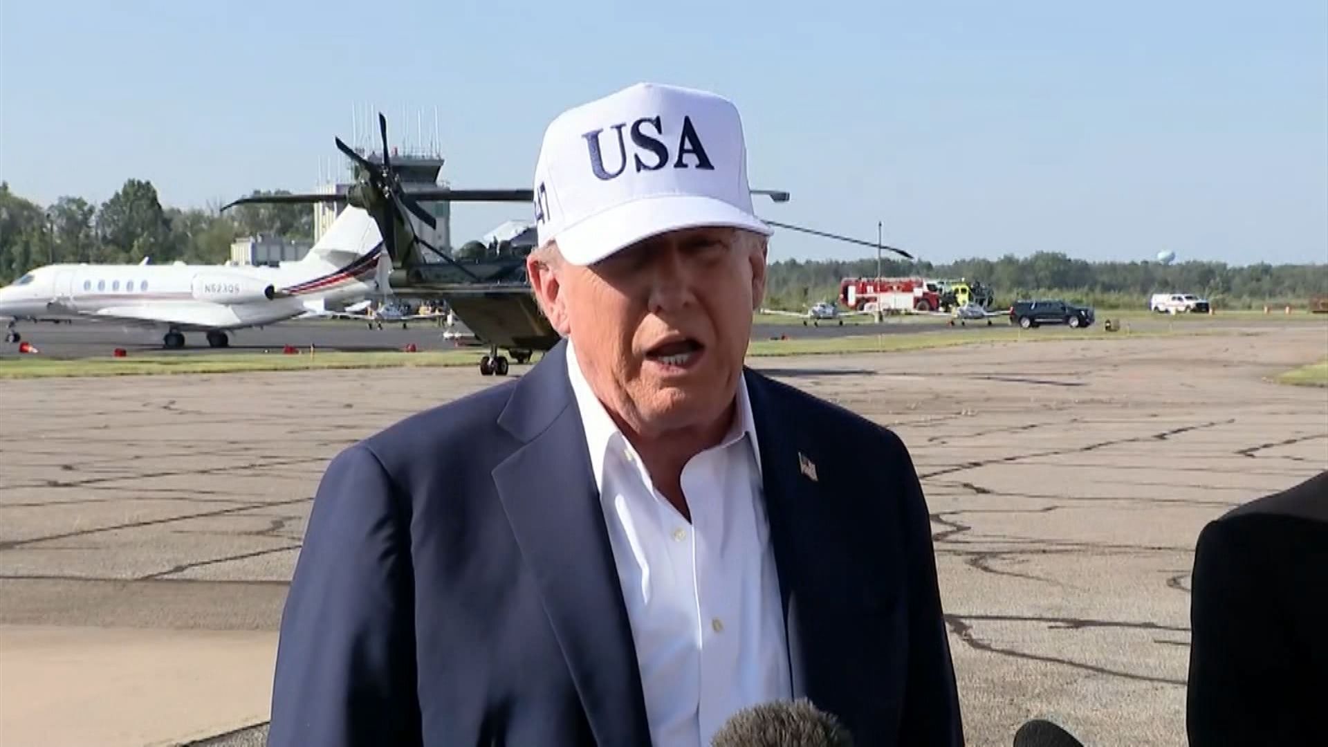President Trump answered questions about the deadly flooding in Central Texas, including accusations that federal cuts impacted the prediction of the event.