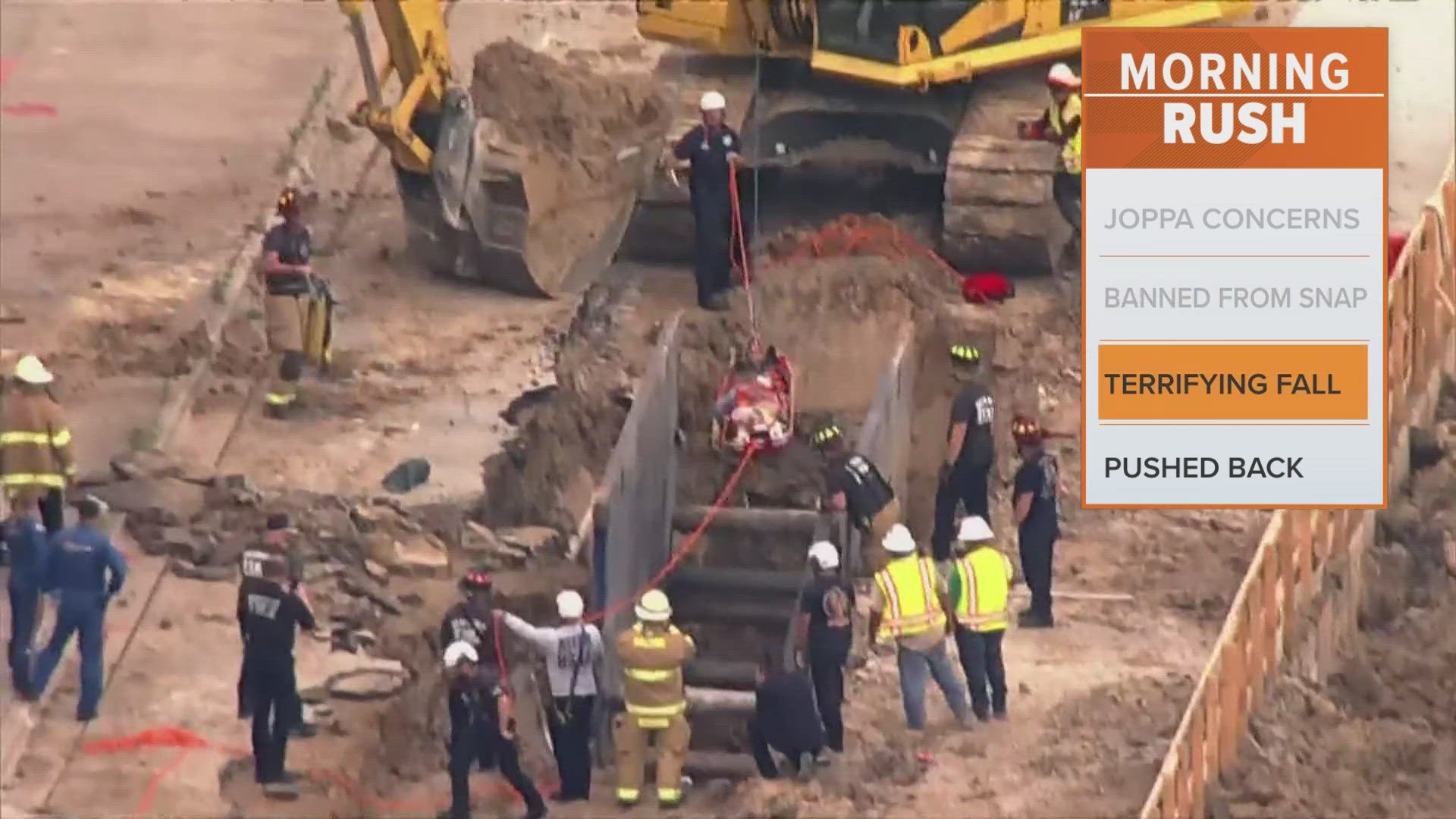 He was flown to a hospital. 