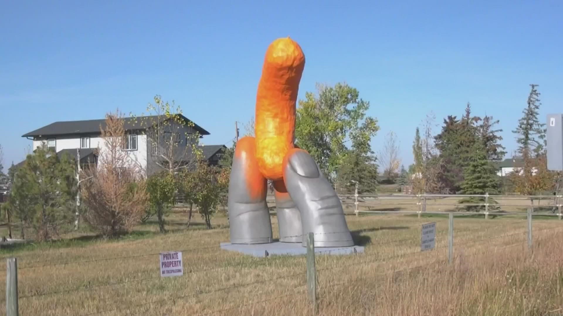 Cheetos installed a 17-foot-tall statue of a Cheeto-dust-covered