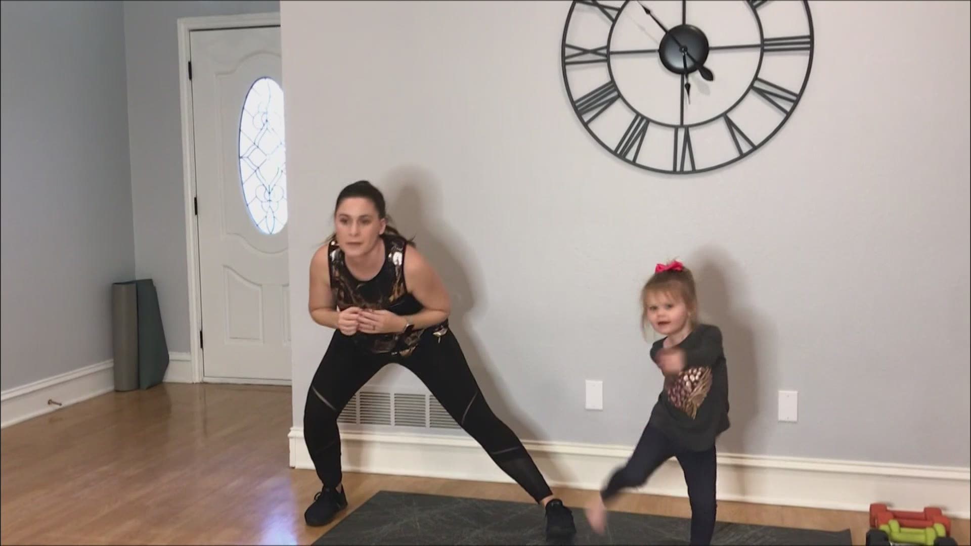 Sagan McCullough knows all about mom life. She also teaches six HIIT classes a week on Zoom-- which she started after gyms closed, during the pandemic.