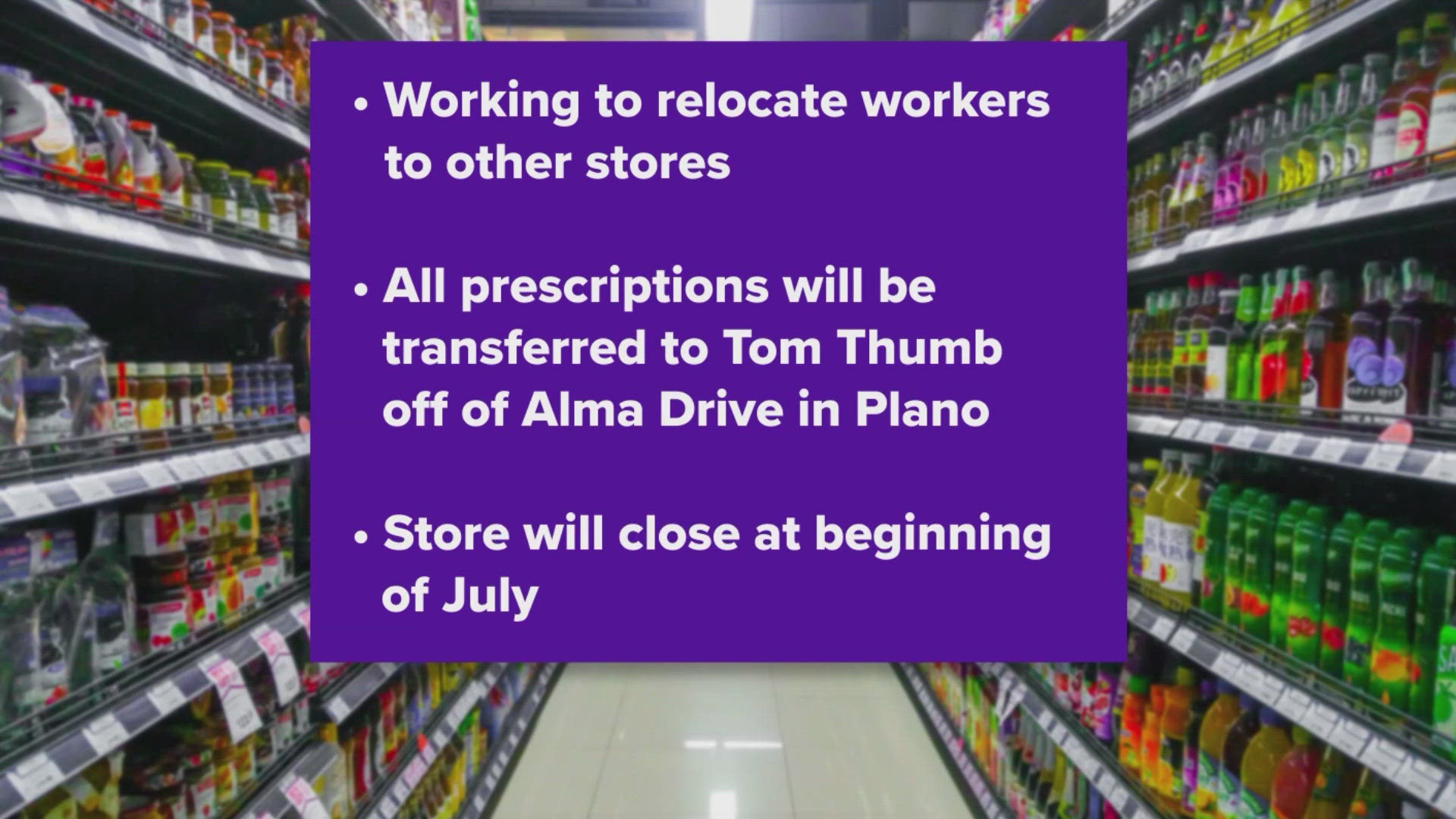 The company says it's closing a store in Allen off of McDermott Drive this summer.