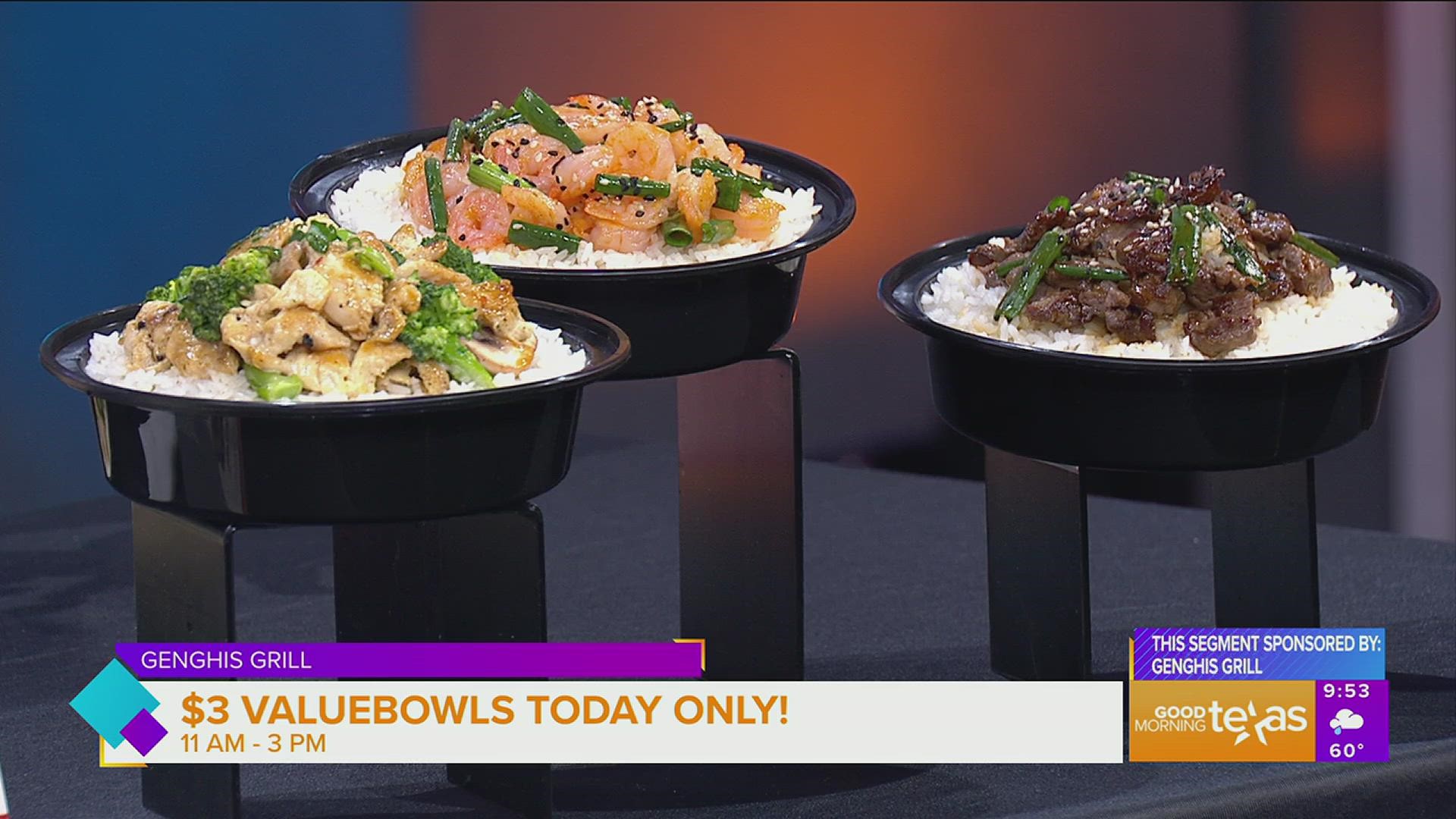 Celebrate National Valuebowls Day at Genghis Grill | wfaa.com