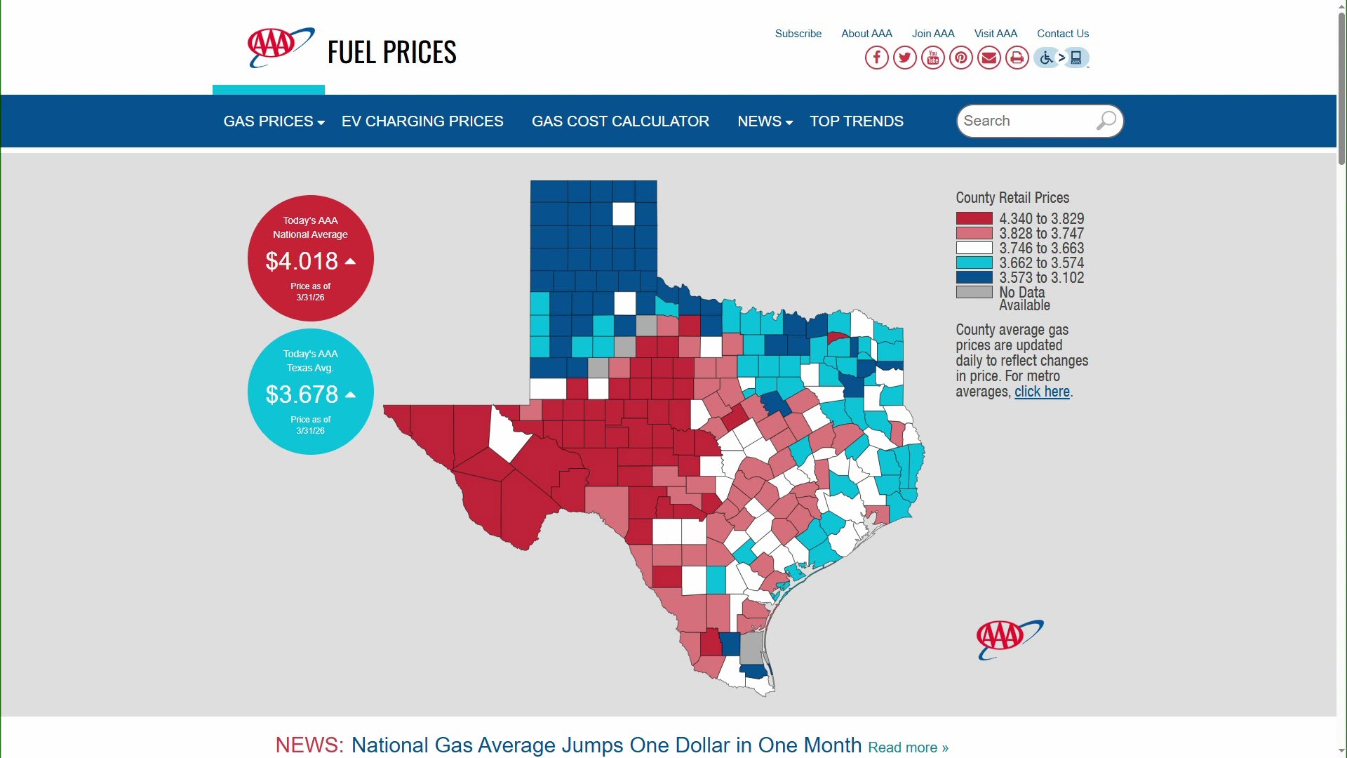 Gas prices continue to rise across the nation, hovering at about $4 per ...