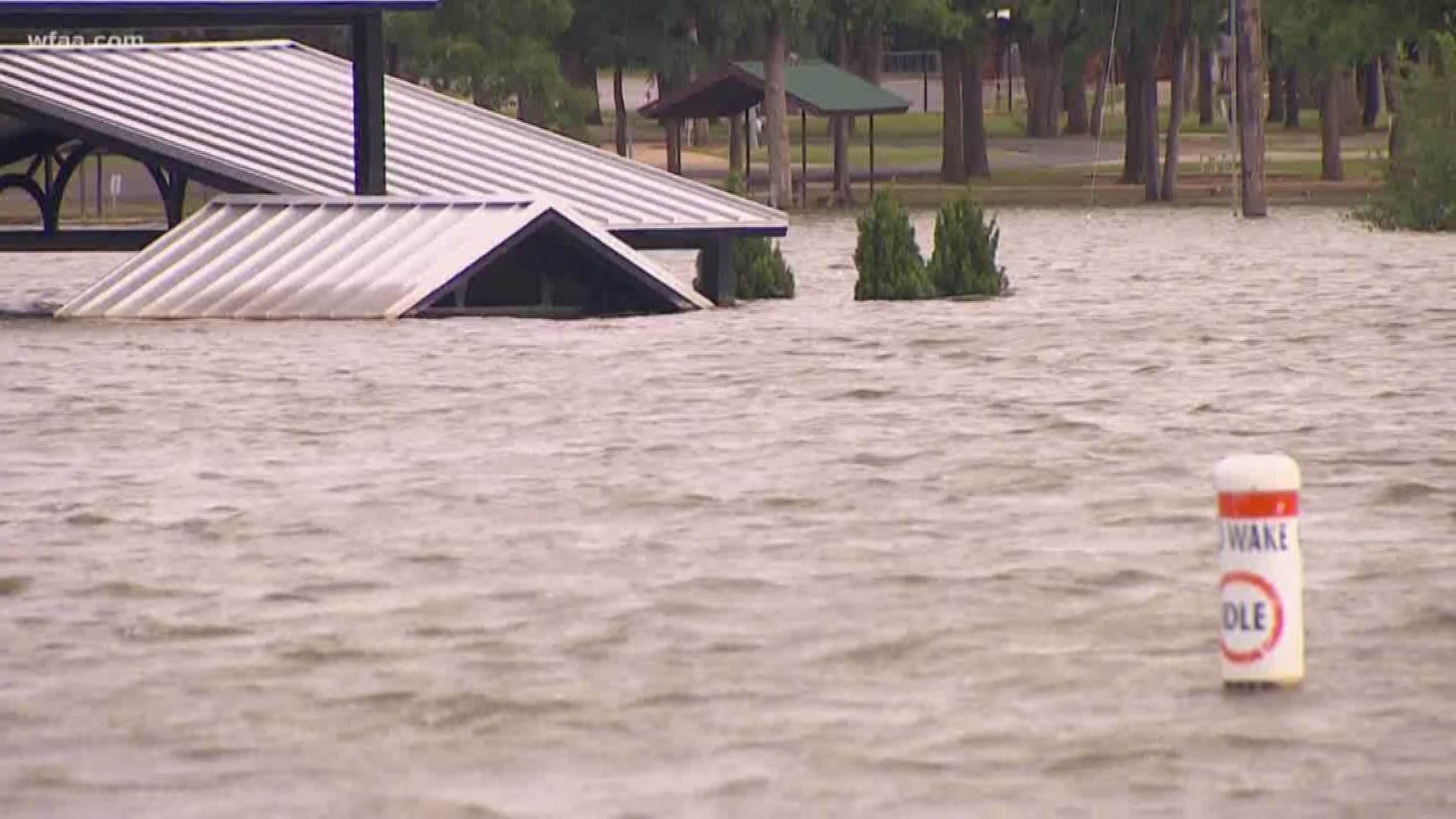 High waters at North Texas lakes lead to closures and warnings to stay out of the water.