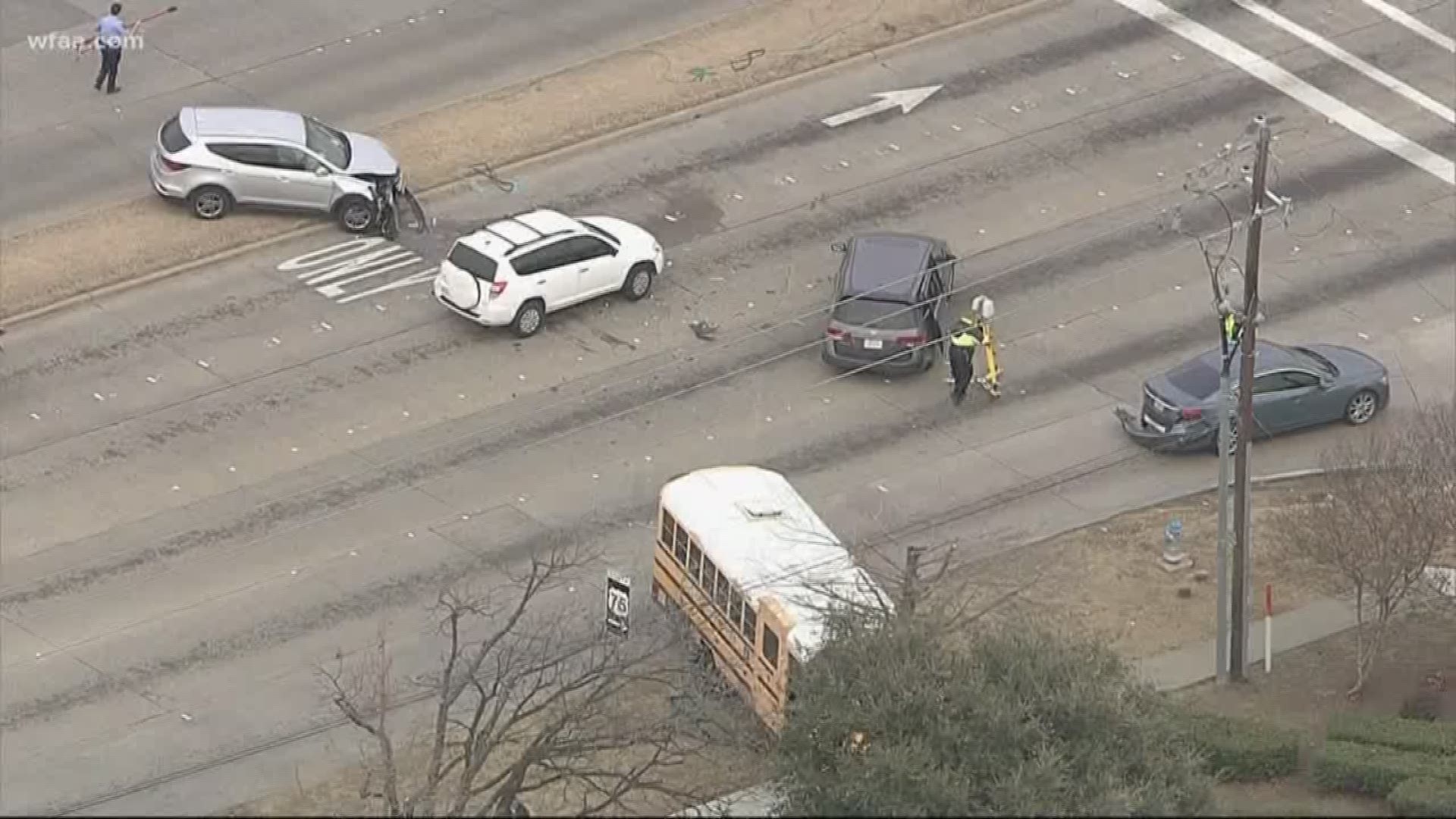 No students hurt after bus crashes in Plano