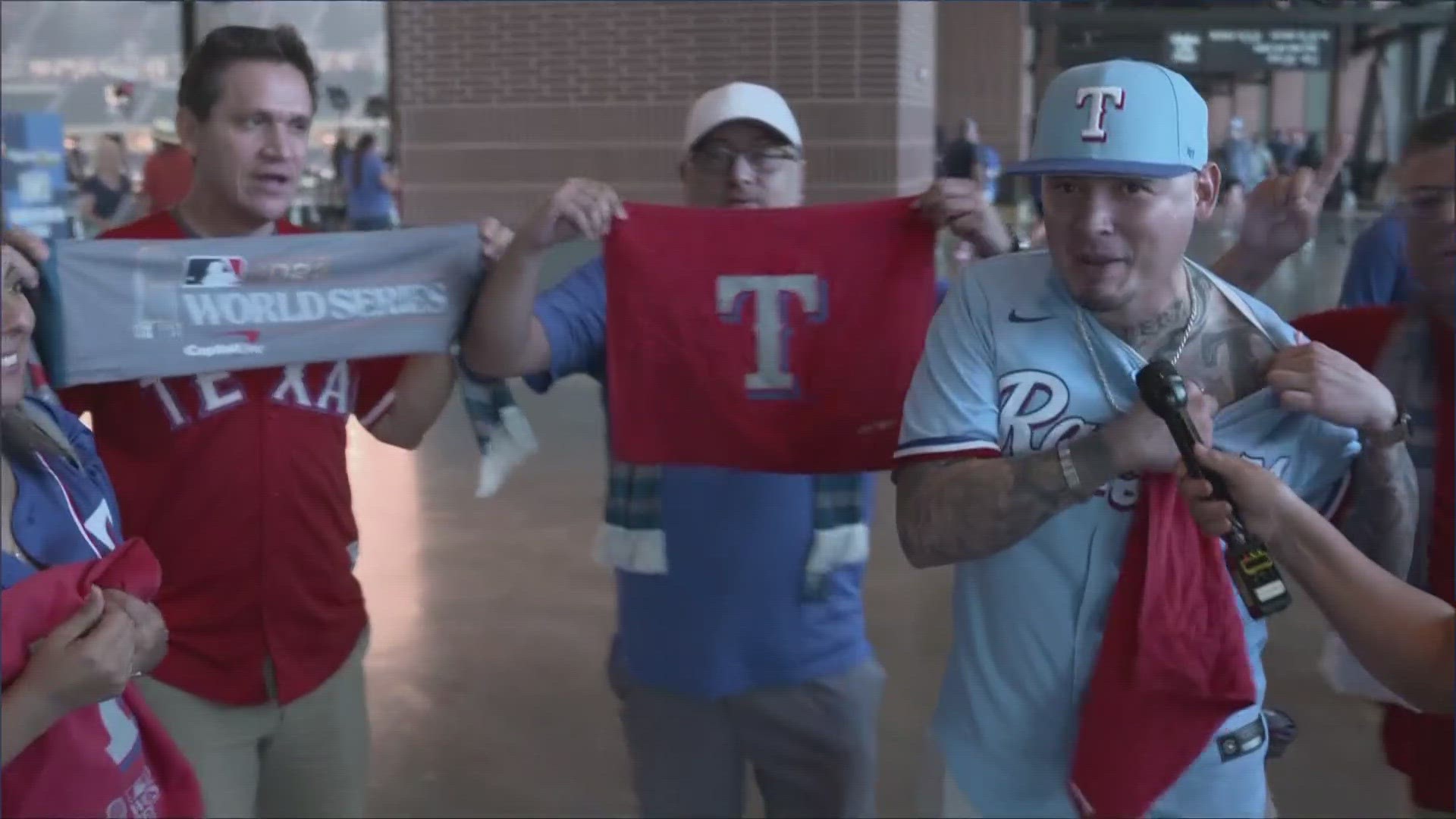 Texas Rangers fans share excitement at Globe Life Field.
