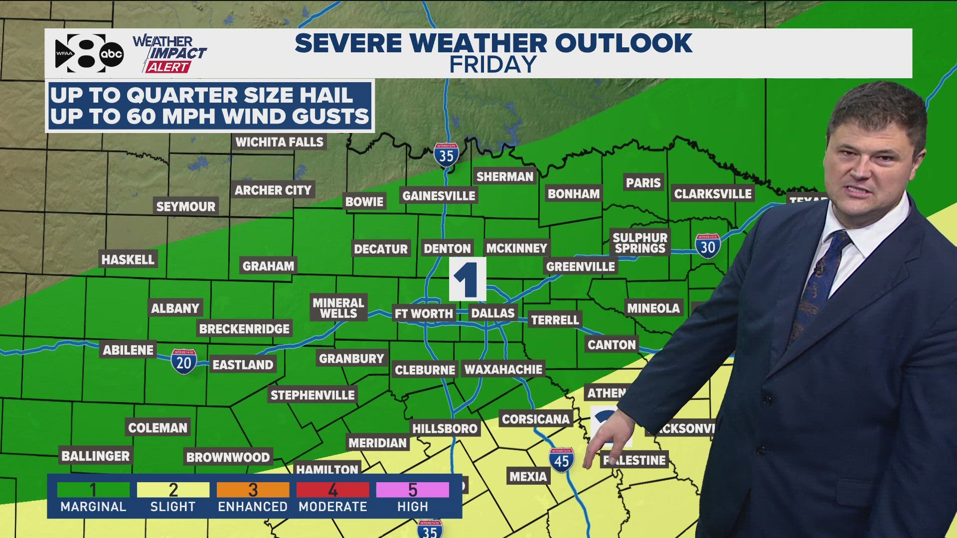 Risks those days include up to quarter-size hail and up to 60 mph winds.