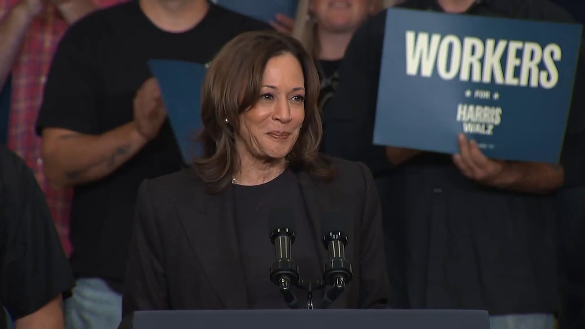 Watch Kamala Harris' full speech at a presidential campaign rally at UAW Local 652 in Lansing, Michigan, on October 18, 2024.