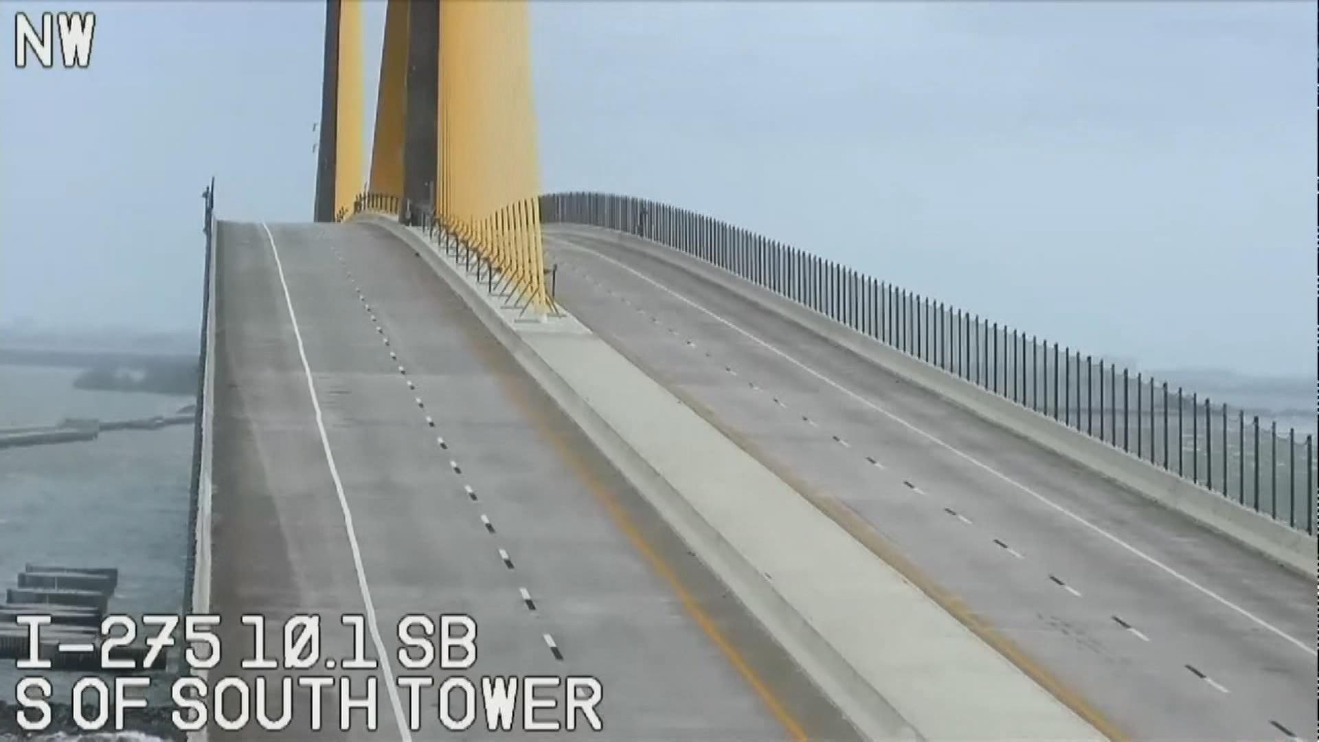 Watch video of Howard Frankland Bridge in Tampa Bay, Florida, on Thursday, September 24, 2024, as Hurricane Helene approaches.