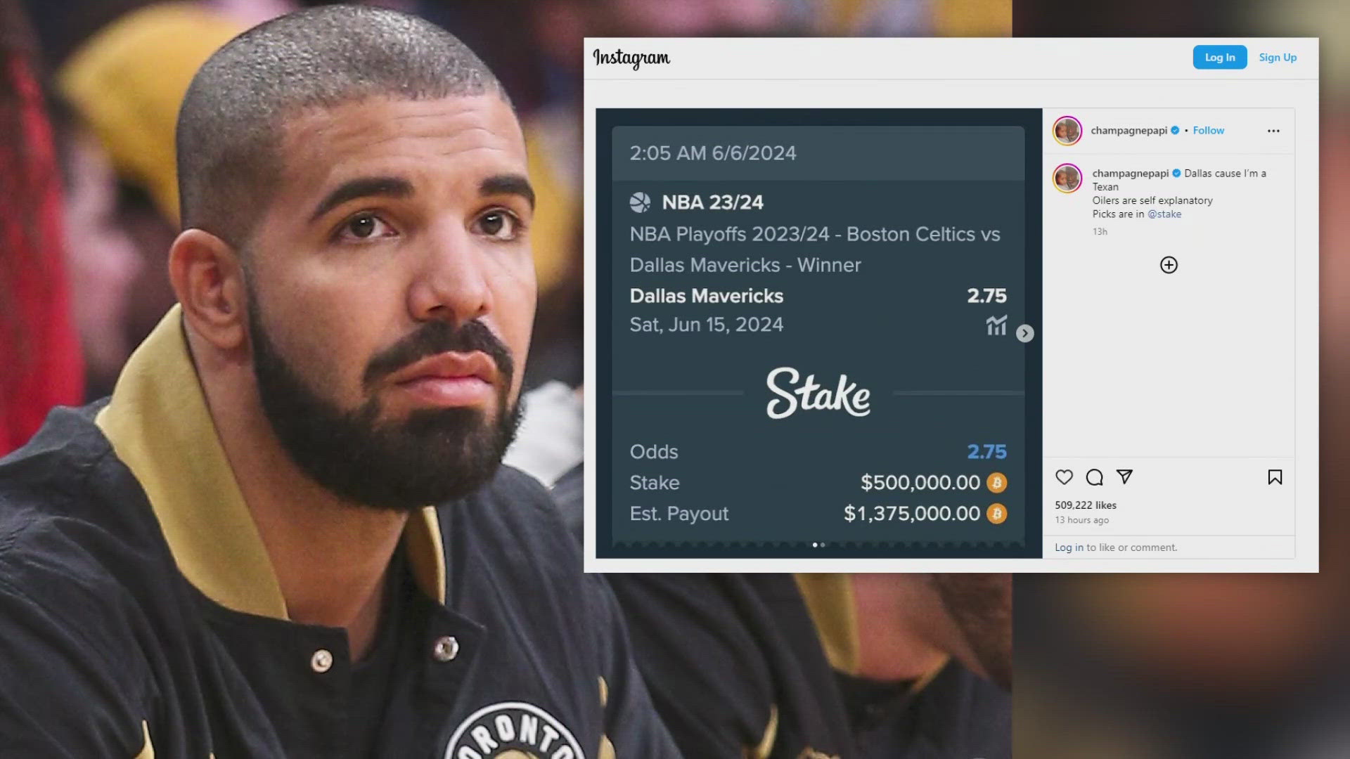 Drake placed a $500,000 bet on the Mavericks ahead of the Finals, but some fans think that bet may have cost the team.