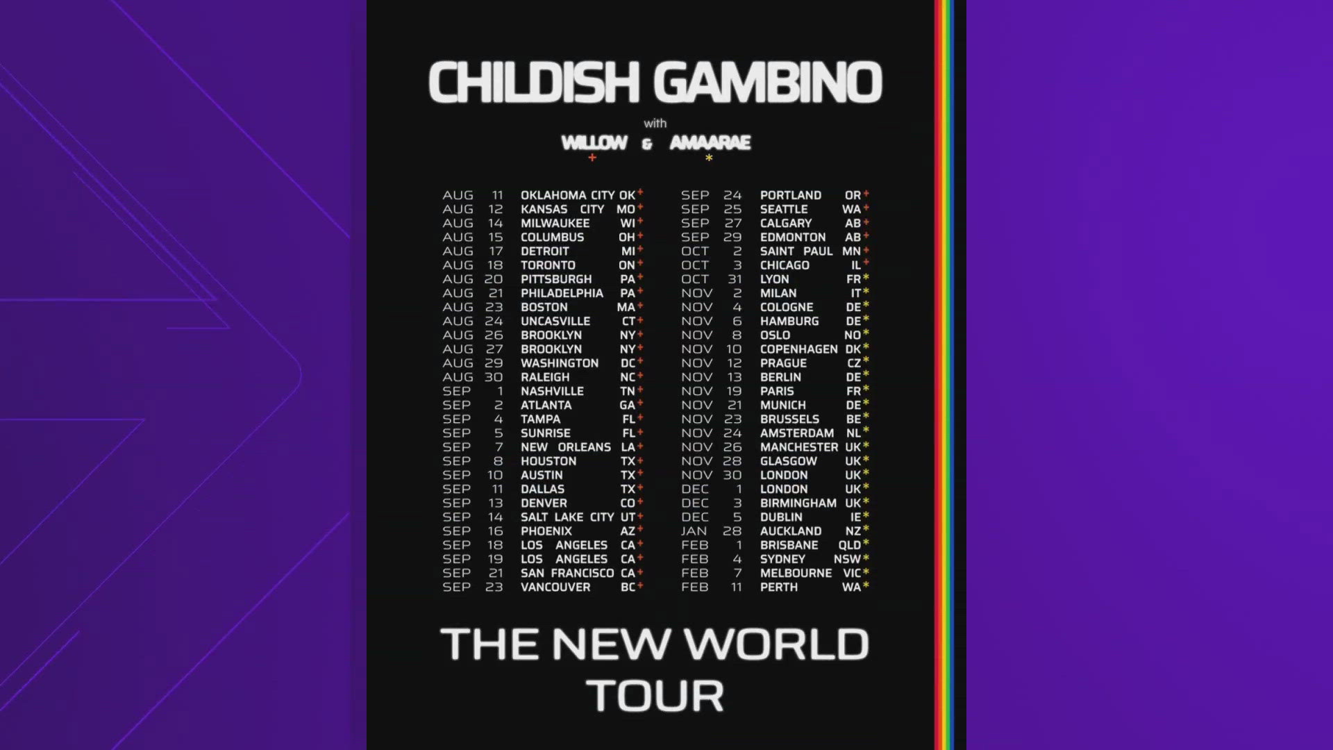 New Childish Gambino world tour announced