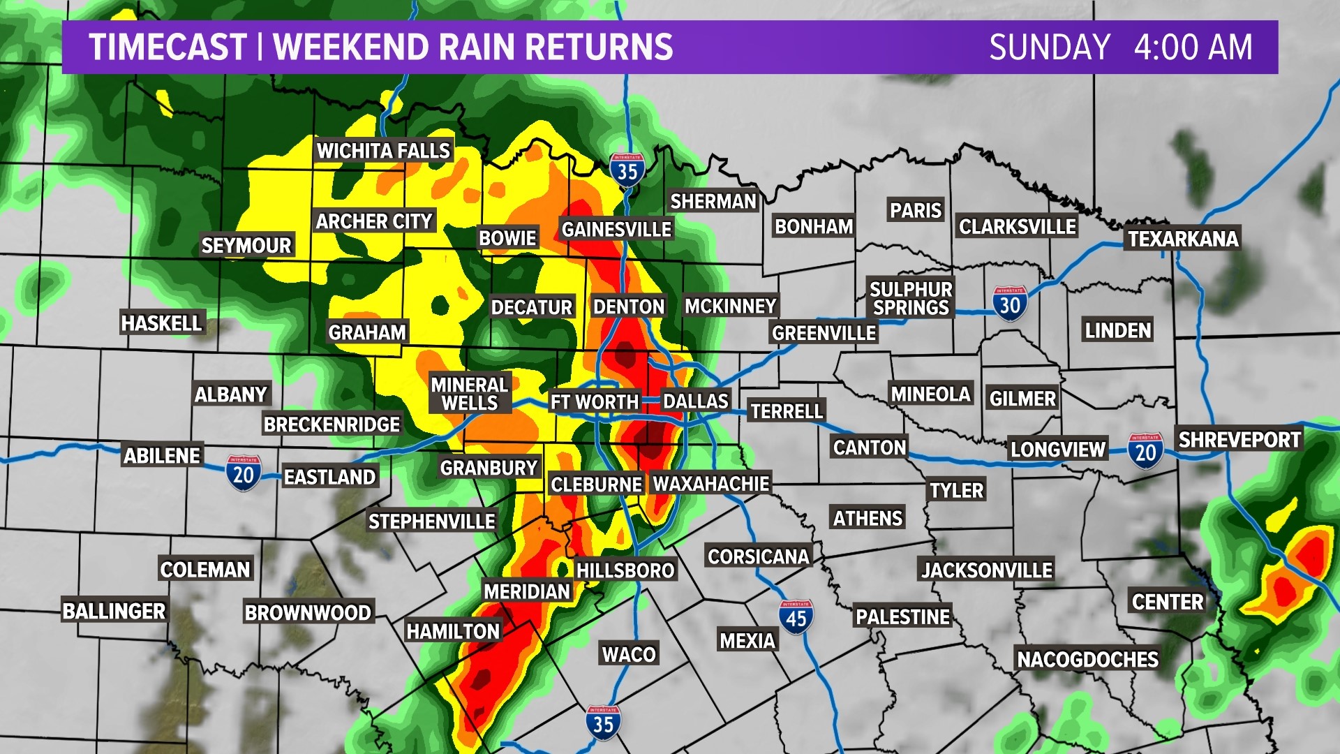 DFW Weather: Weekend rain timeline update.