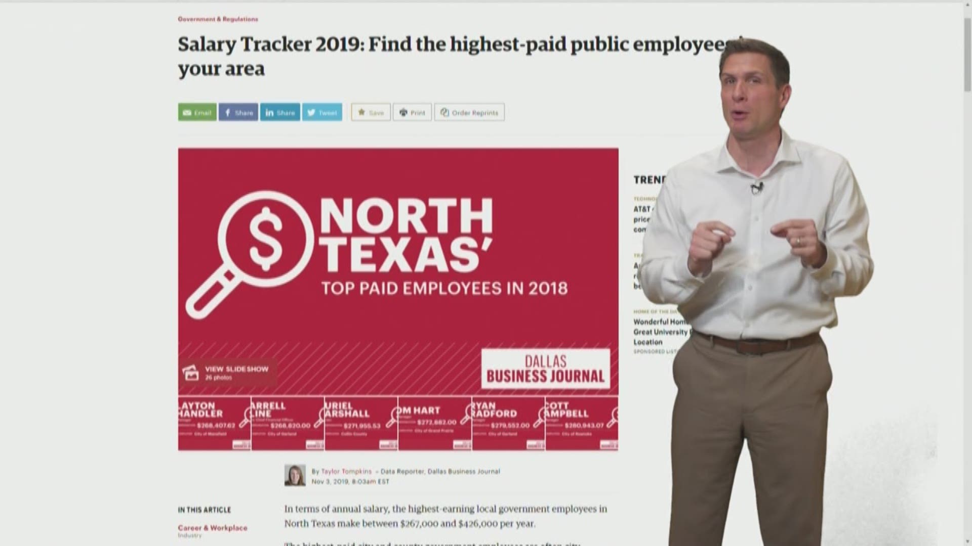 The list of highest earning public servants in DFW, and are you financially better off that you were before President Trump was elected?