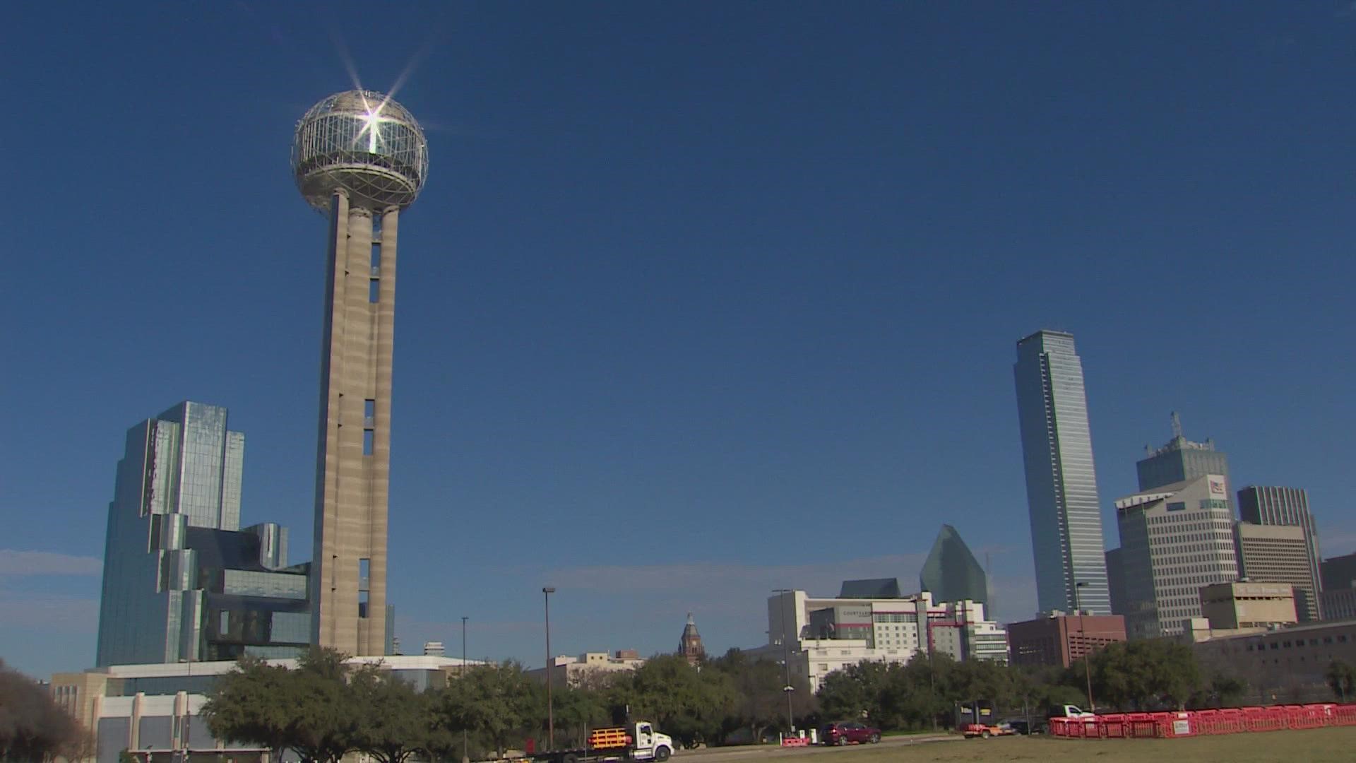 Reunion Tower will be the only NYE show in America with fireworks and drones.