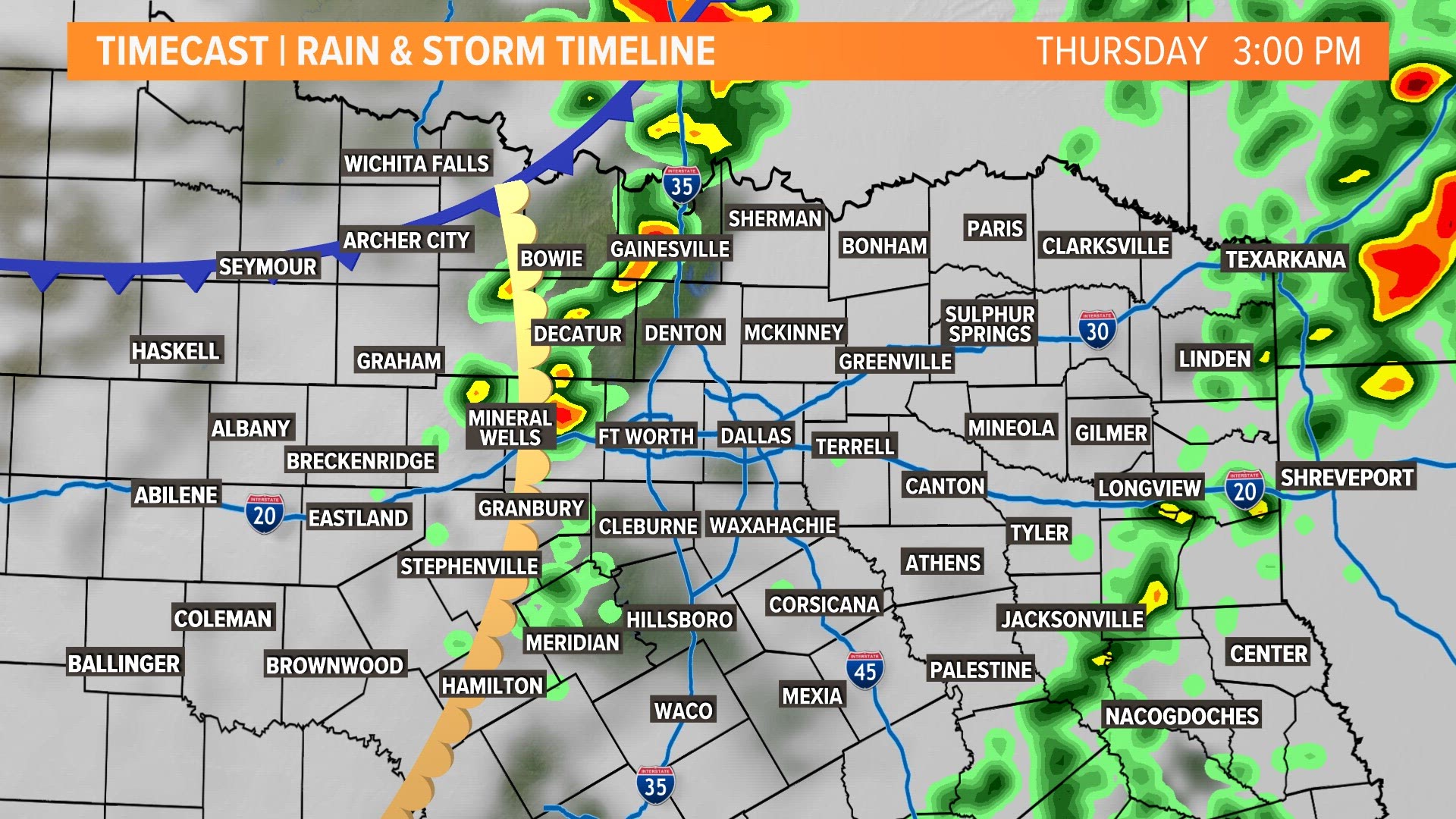 DFW WEATHER: Strong thunderstorm timeline