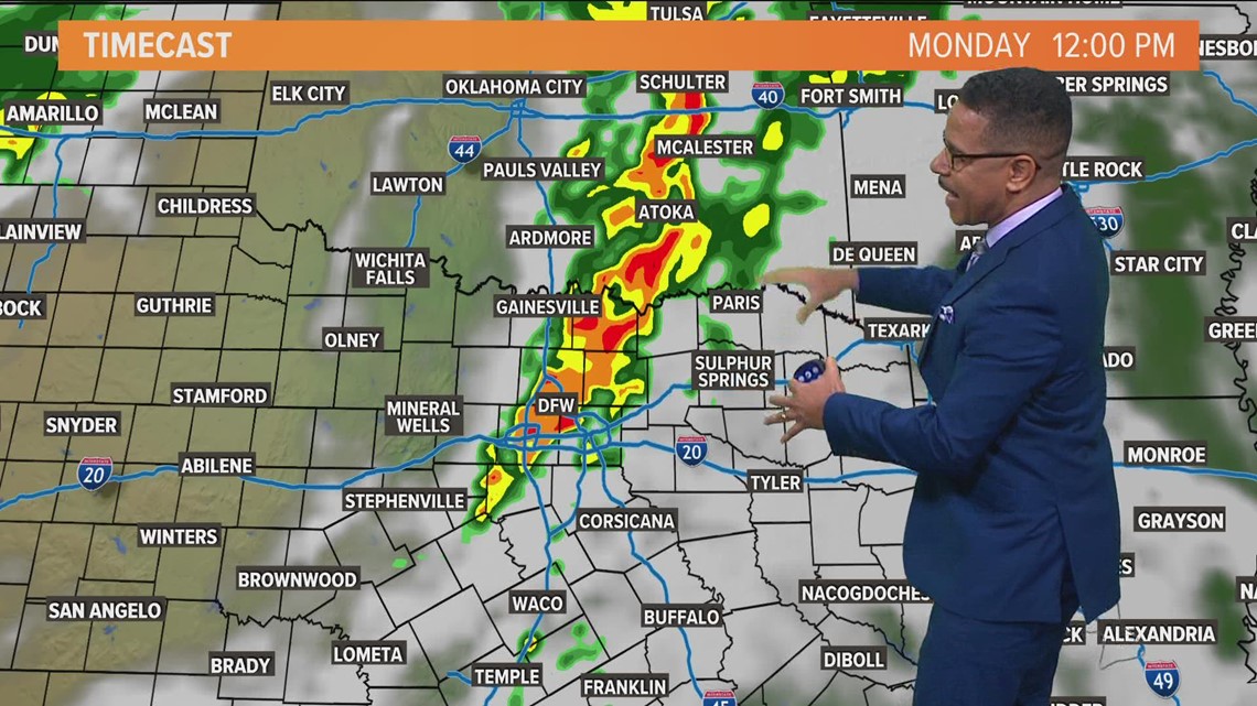 DFW weather Hourbyhour storm timeline and chances