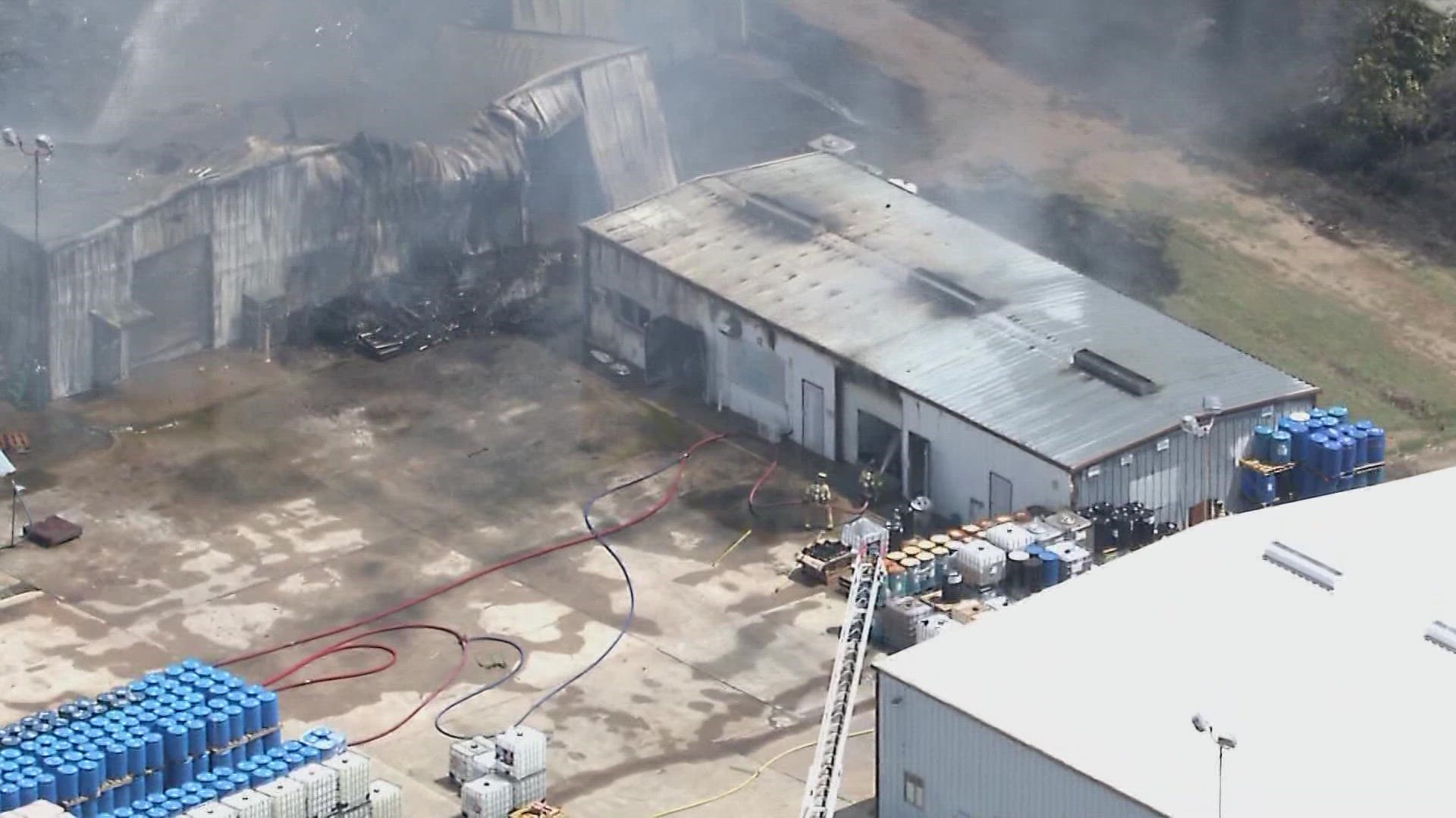 Crews contain fire at plant in Southlake, still evaluating for chemical
