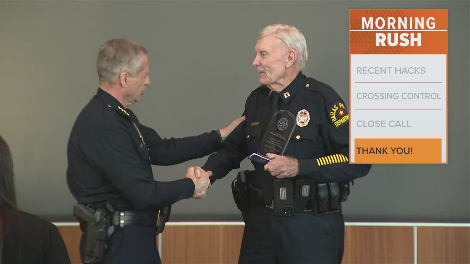 Employees were honored, including a man who has served 55 years on the force.