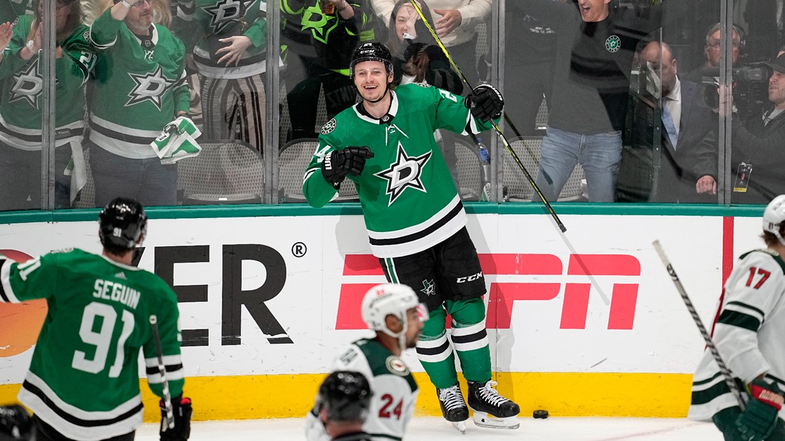 Roope Hintz leading NHL in points through 5 playoff games | wfaa.com