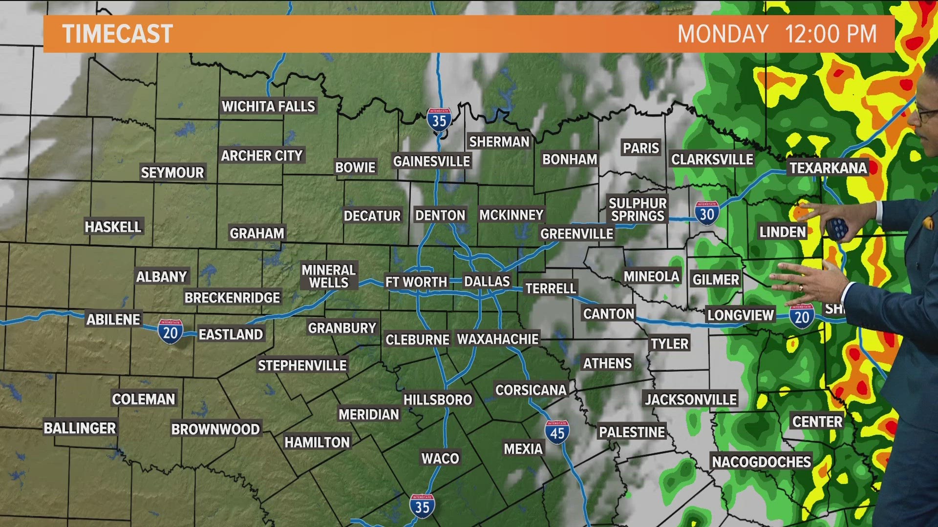 Greg Fields has the latest rain forecast for Monday morning as storms are clearing out of North Texas.