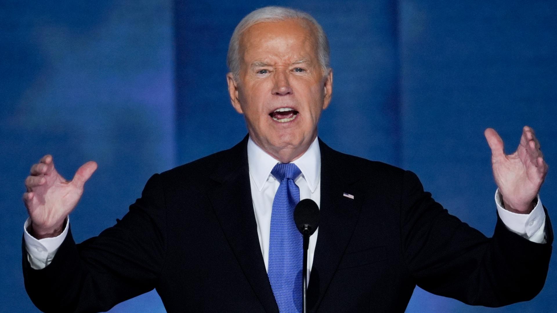 President Joe Biden delivered a full speech on day one of the 2024 Democratic National Convention in Chicago, Illinois.