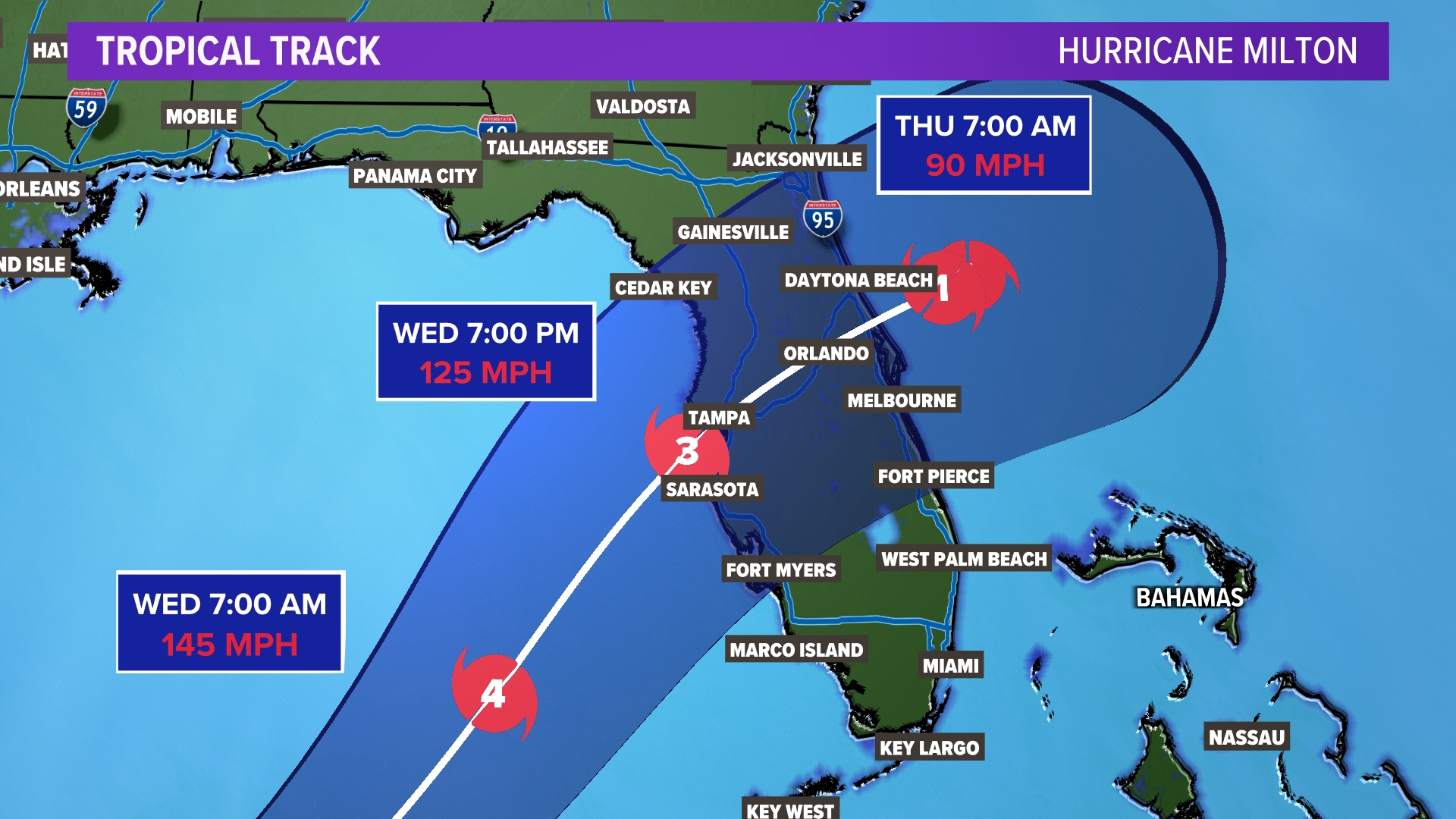 Hurricane Milton is strengthening  in the Gulf of Mexico, reaching Category 4 status. Here's the latest updates. Live videos provided by EARTHCAM.