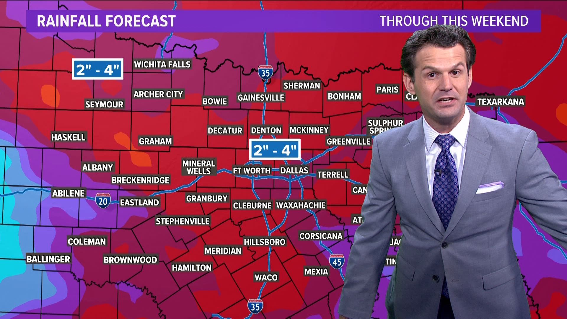 WFAA meteorologist Kyle Roberts provides a weather update for the North Texas area on May 28, 2024.