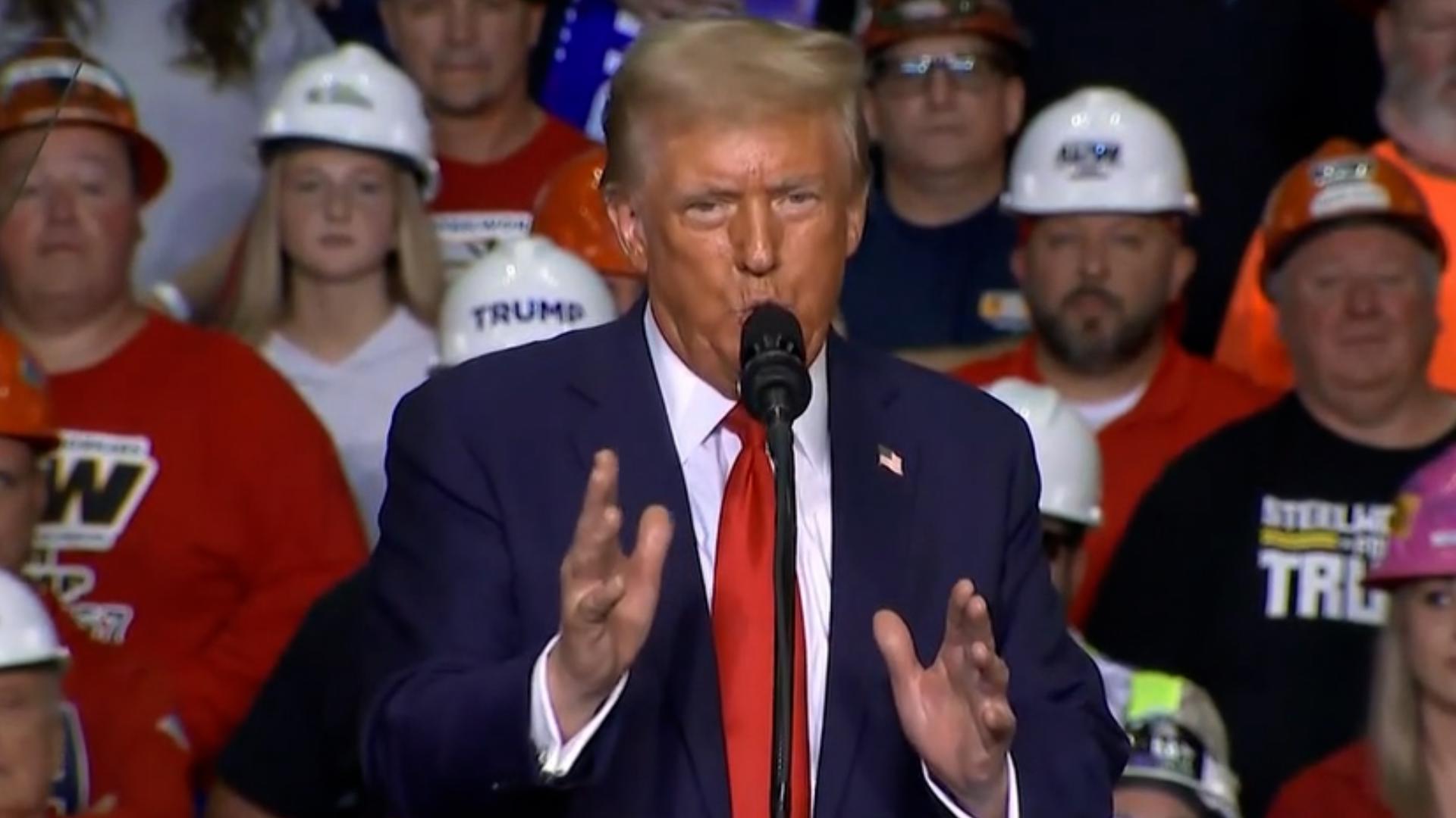 Former President Donald Trump delivered full remarks at a campaign rally in Pittsburgh, Pennsylvania, on November 4, 2024, a day before Election Day.