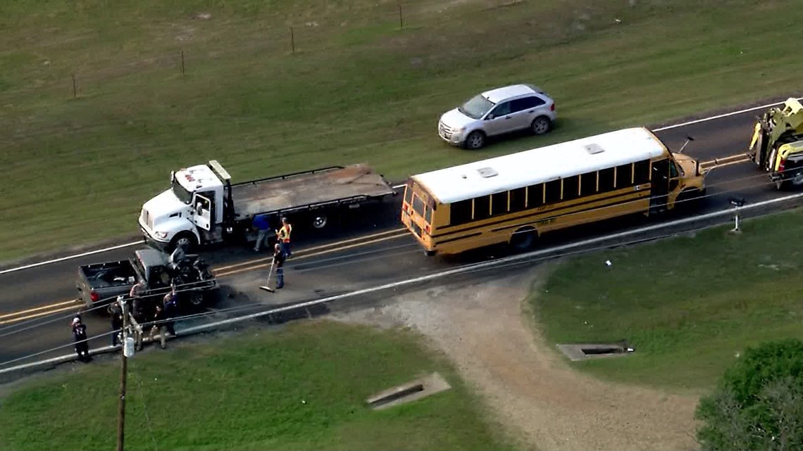 Kemp ISD school bus struck from behind by pickup truck