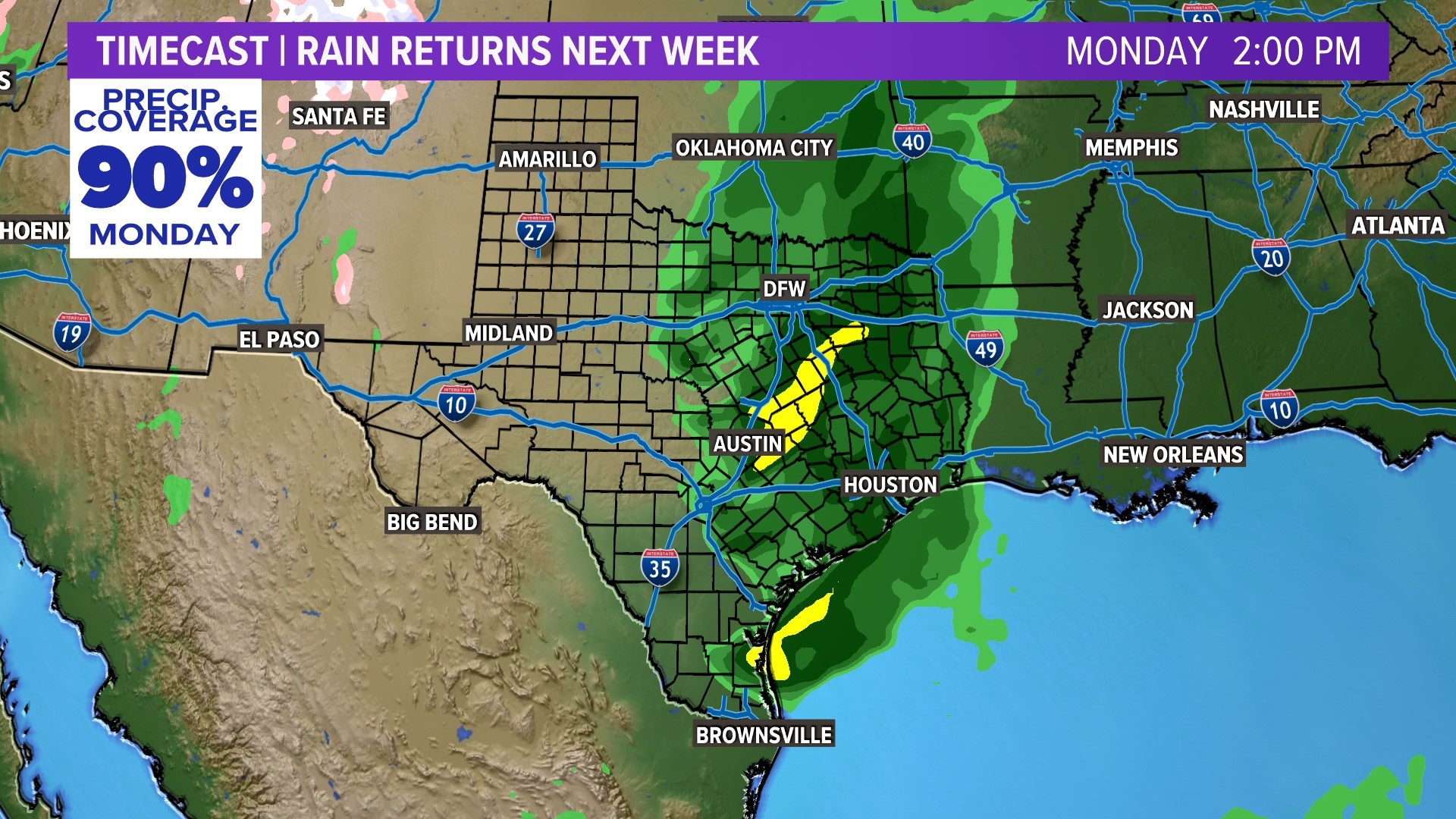 Timeline of the rain