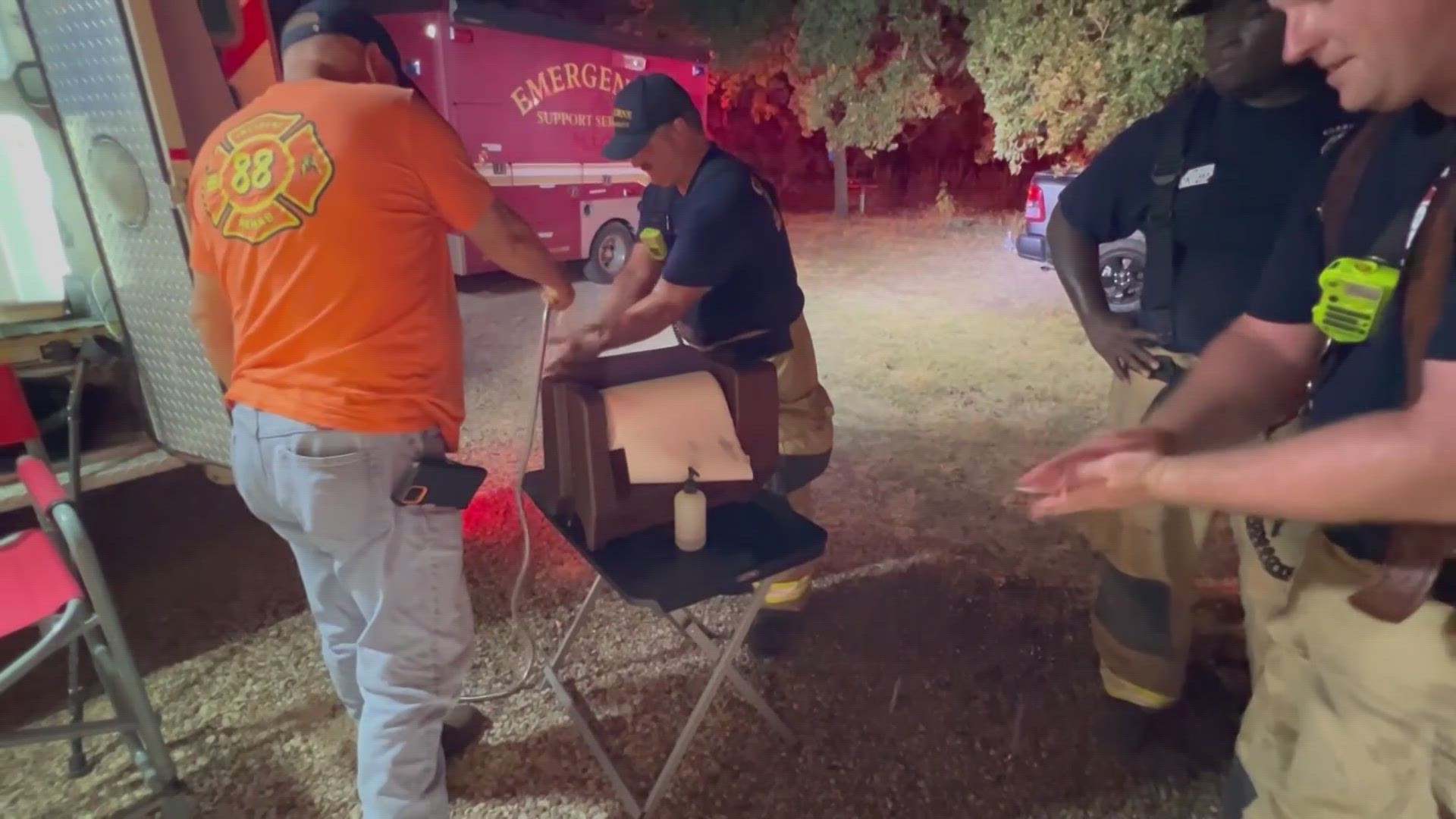 A former volunteer firefighter started an organization providing snacks and water while crews battle flames and heat.