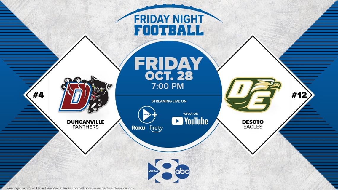 Texas Friday Night Football games: Duncanville vs. DeSoto | wfaa.com