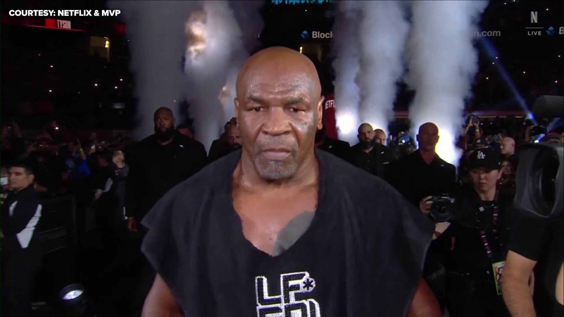 Tyson appeared emotionless as he entered the ring to face Jake Paul.