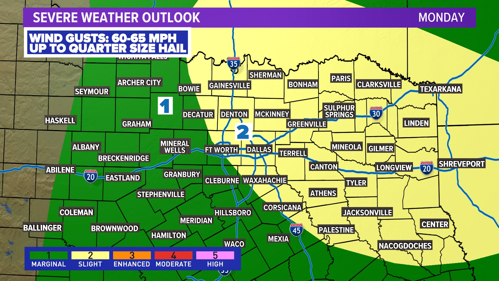 We're tracking possible severe storms in North Texas on Monday. Follow along for the latest live radar.