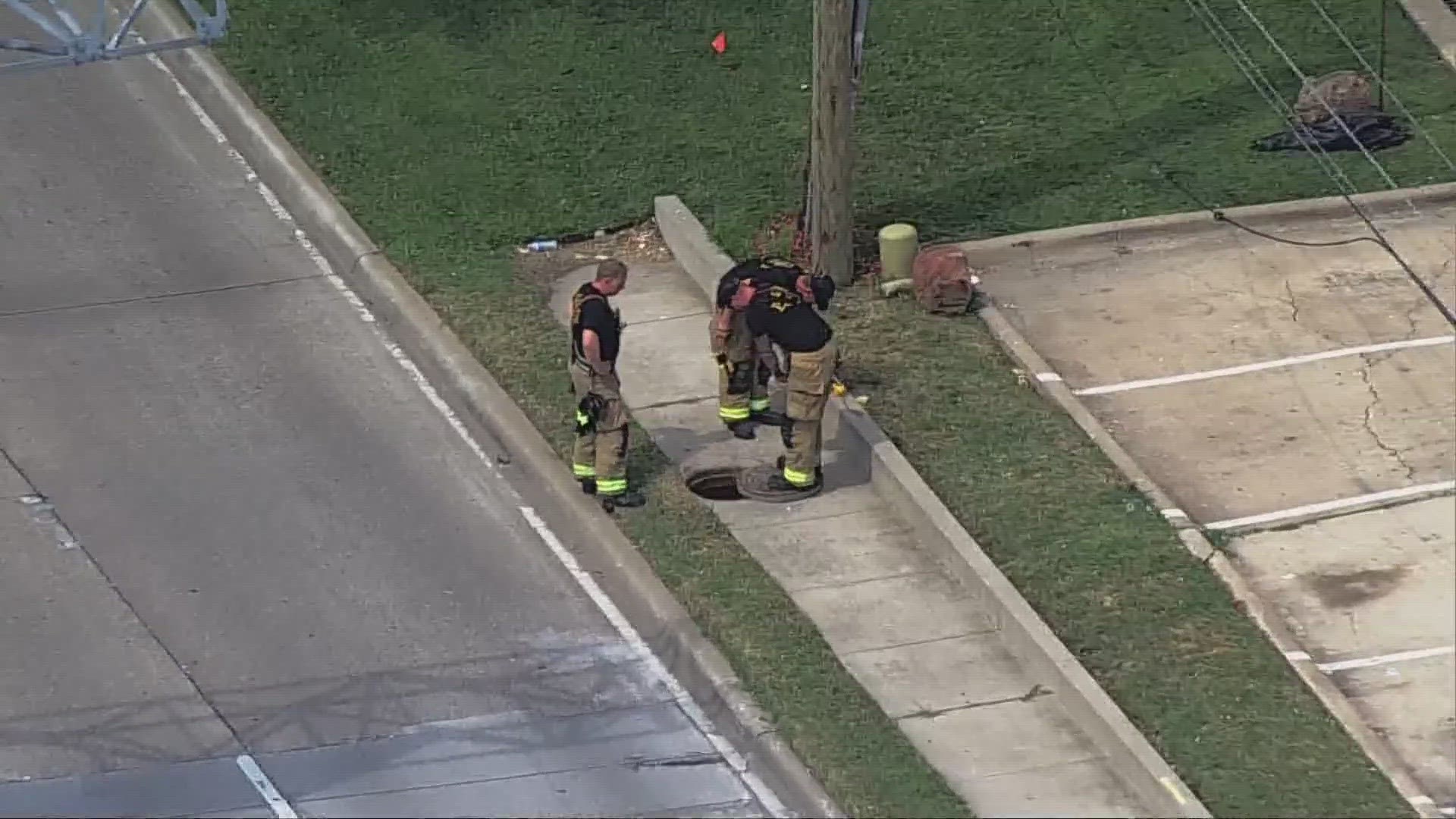 According to officials, crews began responding around 1:30 p.m. Friday after a call from a nearby Zenna restaurant about a strong smell of gasoline.