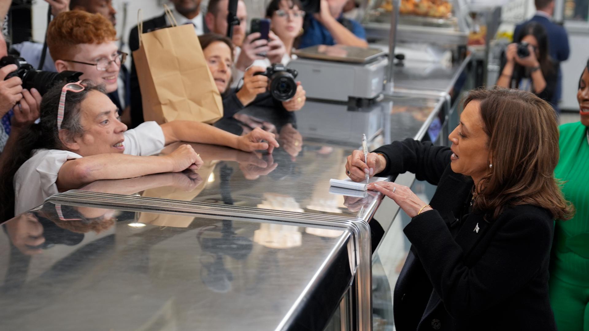 Vice President Harris stopped at the Famous 4th Street Delicatessen in Philadelphia, Pennsylvania, on October 23, 2024.