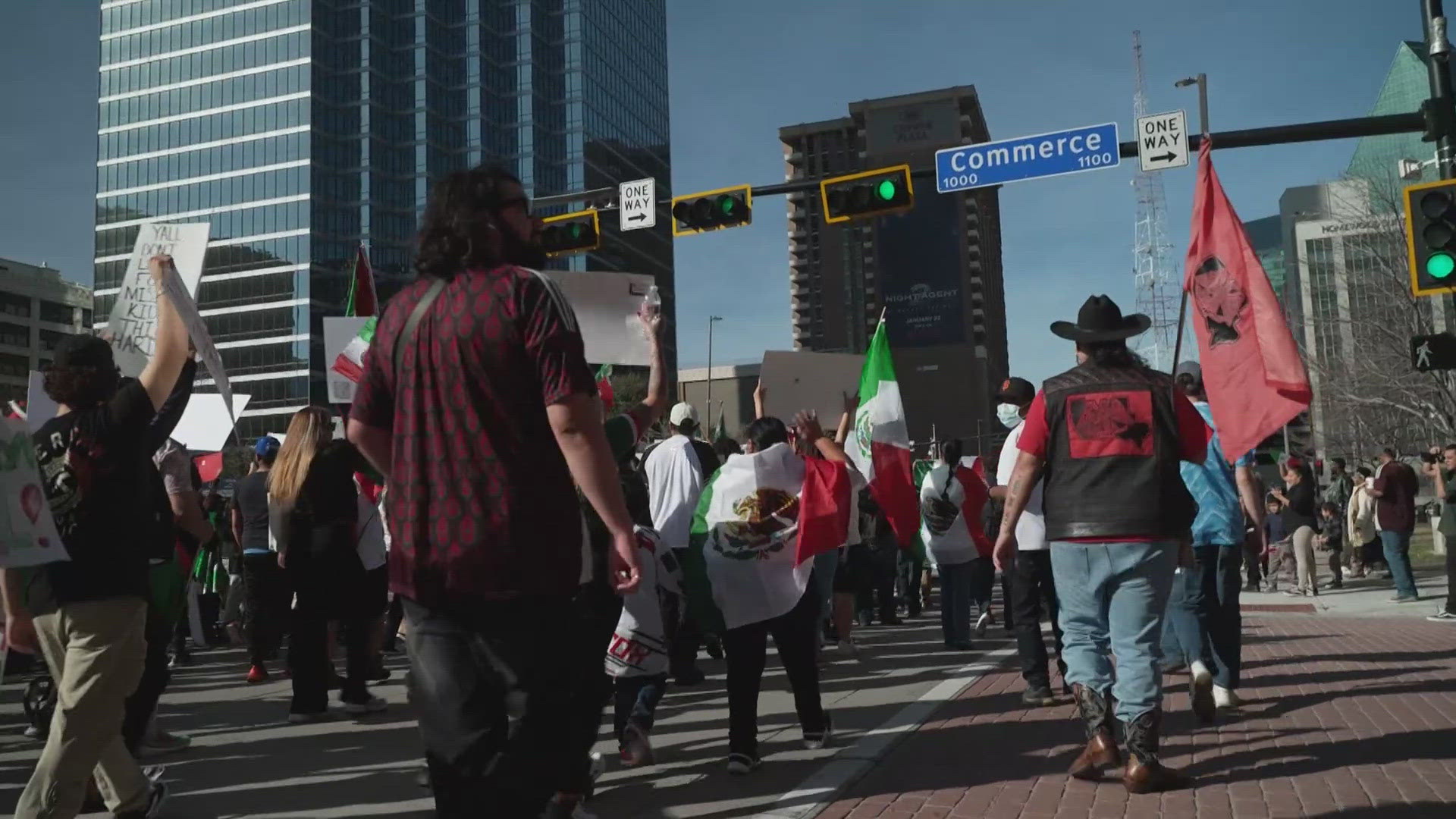 On Sunday, hundreds marched from city hall all through the streets of downtown Dallas.