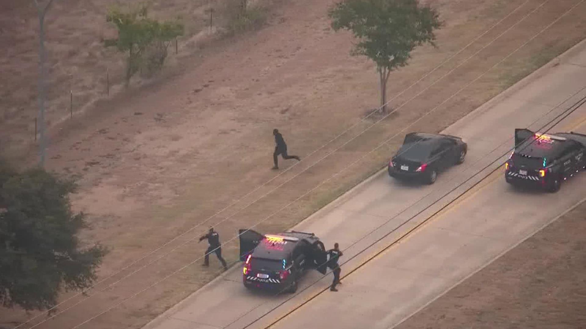 The chase, which began in East Fort Worth shortly after 4:30 p.m. on November 1, ended in the nearby community of Haslet almost an hour after starting.