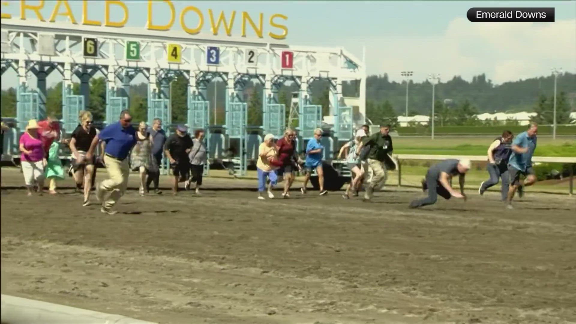 Emerald Downs in Washington held its very first Grandparents foot race. It could be the first one of its kind in Washington and possibly the U.S.