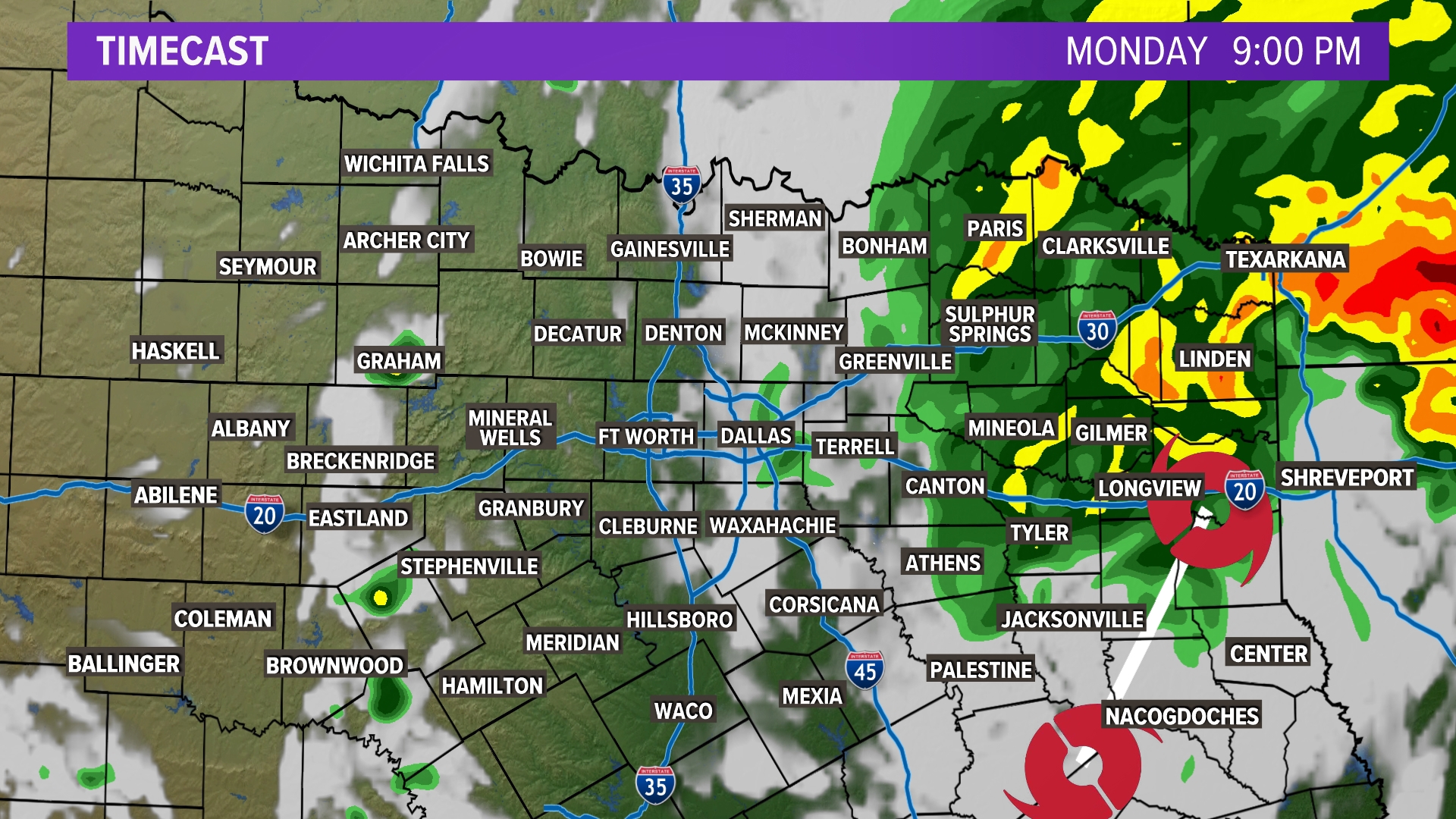 DFW Weather: July 8 Beryl rain timeline