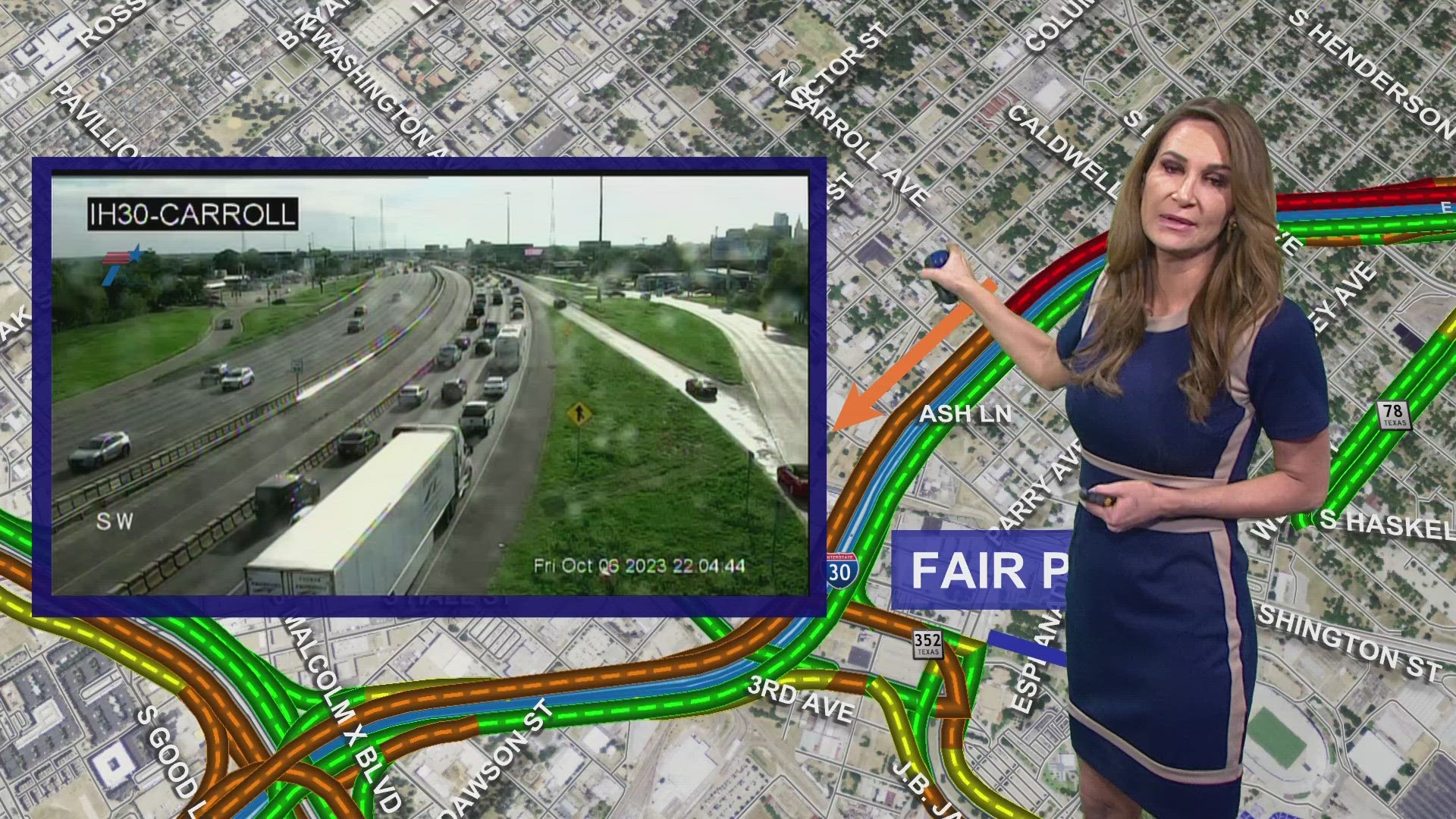 Large portions of Interstate 35, I-35E and Interstate 30 will see traffic slow to a crawl at times on the morning of the game.