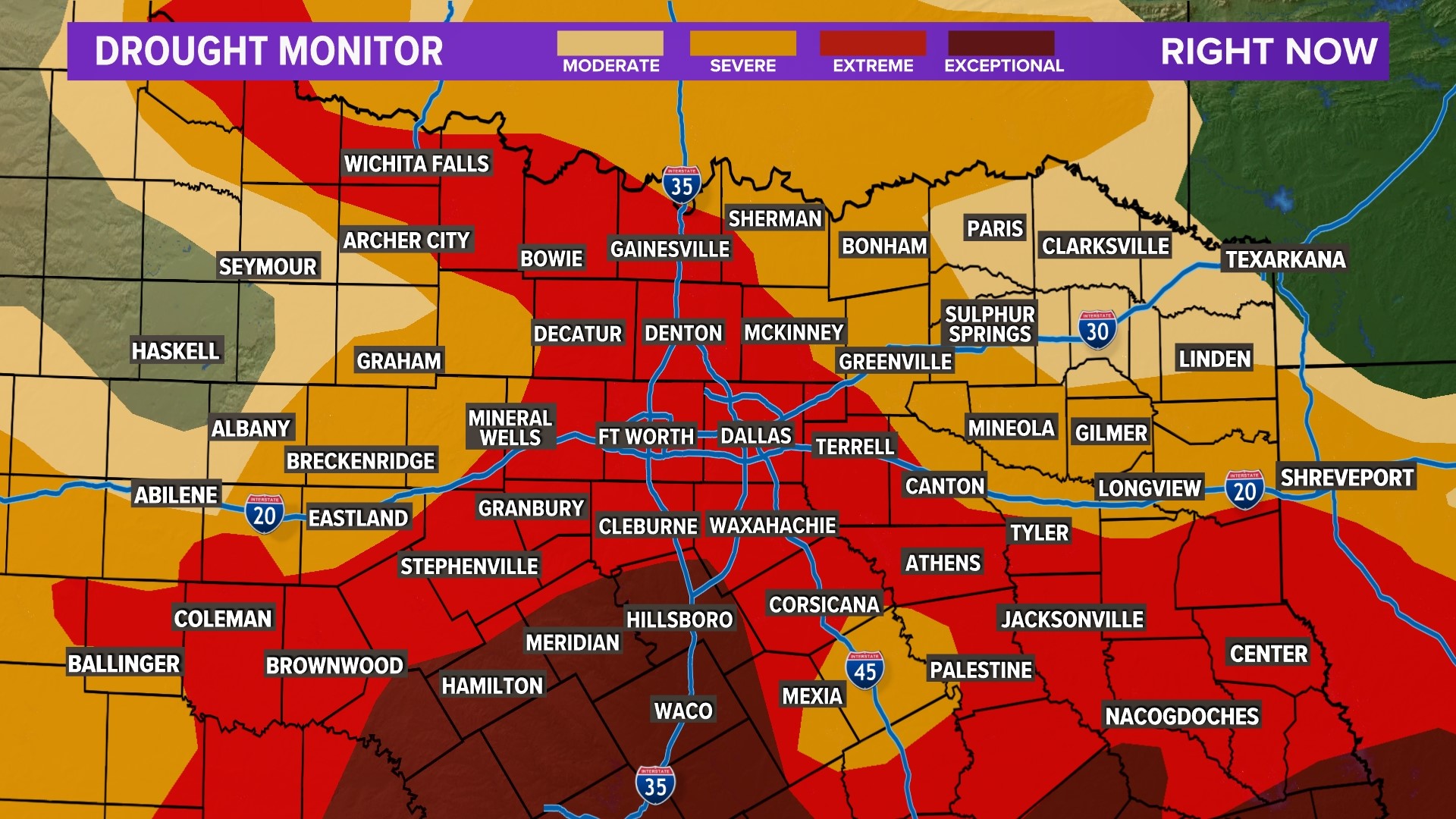 DFW weather Drought conditions in Texas
