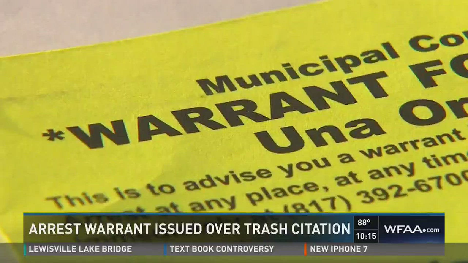 Trash Can Citation Leads To Arrest Warrant For Fort Worth Man Wfaa Com