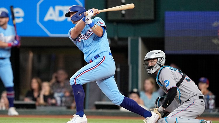 Josh Jung Texas Rangers Unsigned Overhead Swing Photograph