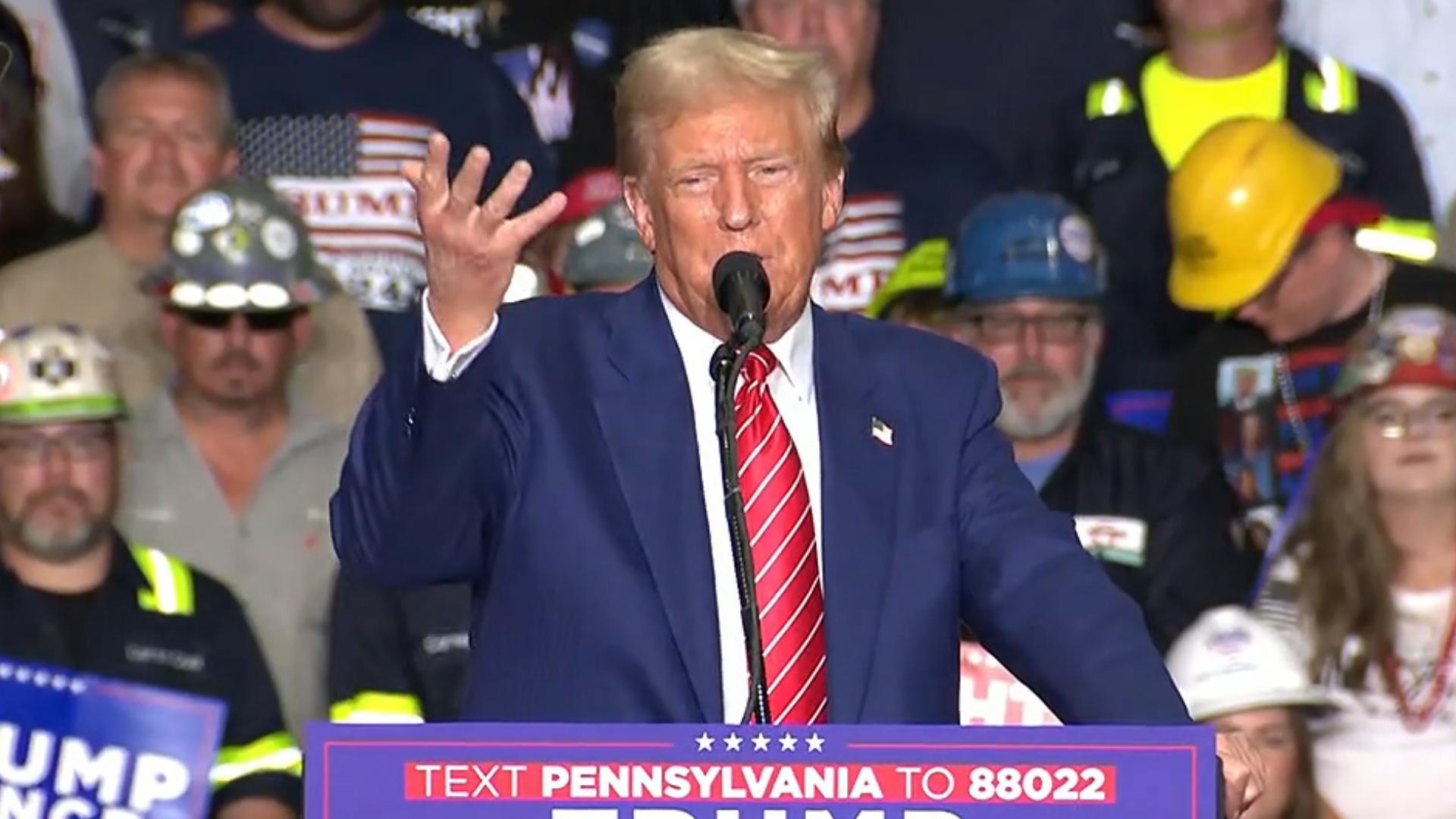 Former President Donald Trump gave a full speech at a campaign event in Johnstown, Pennsylvania on August 30, 2024.