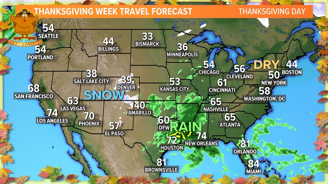 Weather forecast for Thanksgiving week | wfaa.com