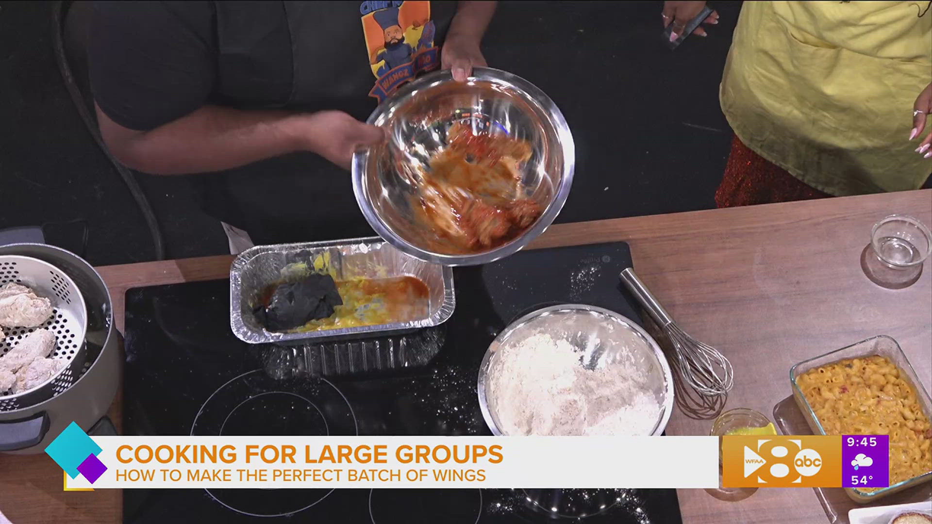 Chef Nate Jackson, owner of Wangz N' Mo Food Truck, shares tips on how to cook for a large crowd and shows us how to make the perfect batch of chicken wings.