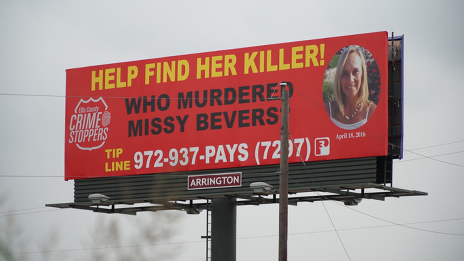 Along State Highway 287, a few miles east of the crime scene, a billboard is bringing new attention to the 2016 unsolved killing of Missy Bevers.