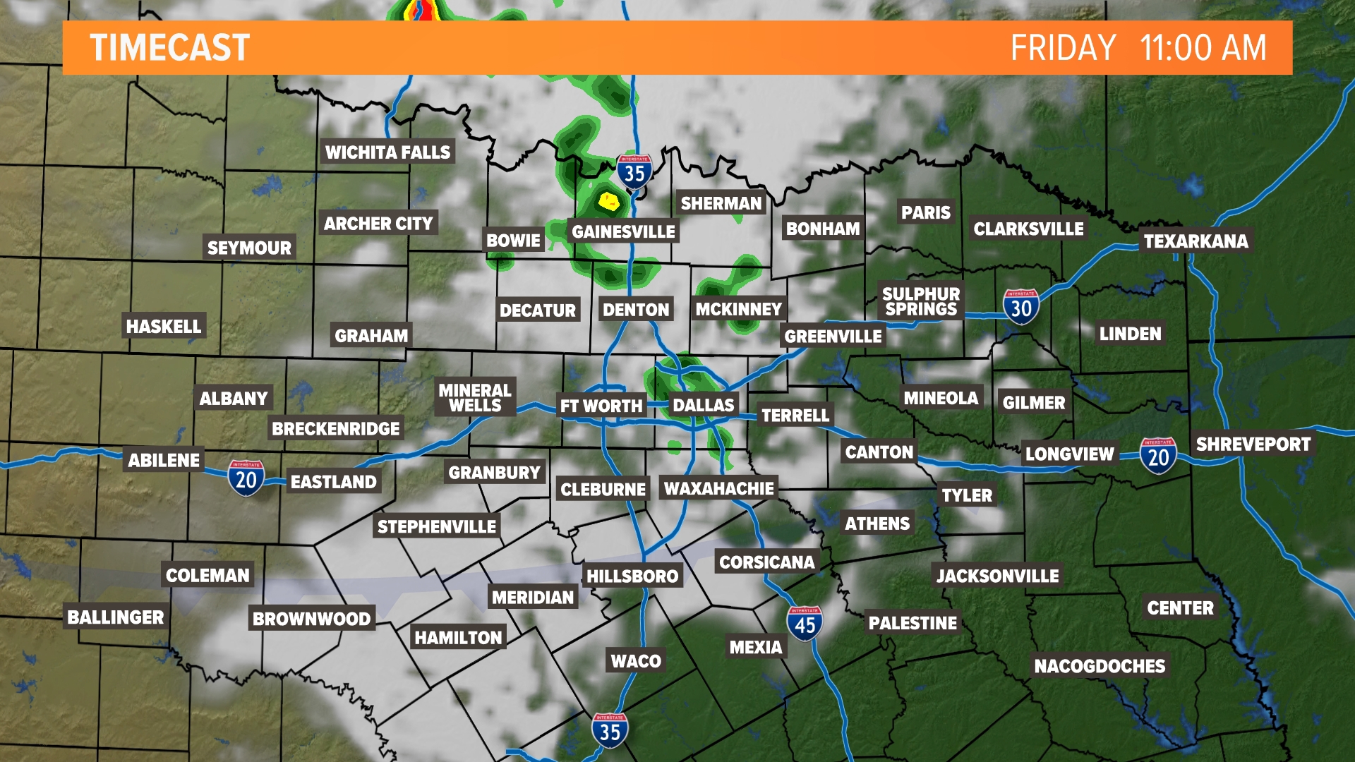 DFW RAIN TIMELINE