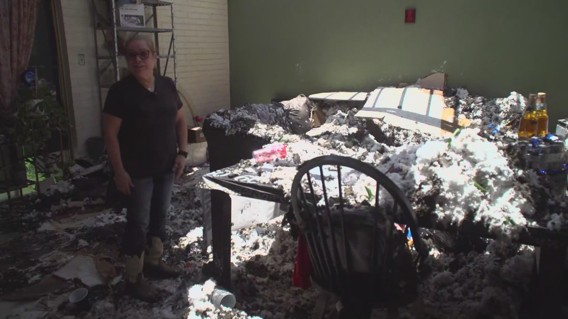 Esmeralda Martinez showed us the damage throughout the inside of her Carrollton home ripped apart during Tuesday's storm.